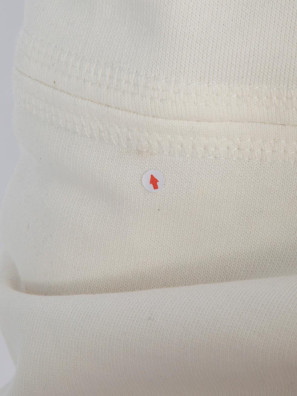 Ganni Weiß & Braun Getäfeltes Logo Sweatshirt Größe L im Angebot 2