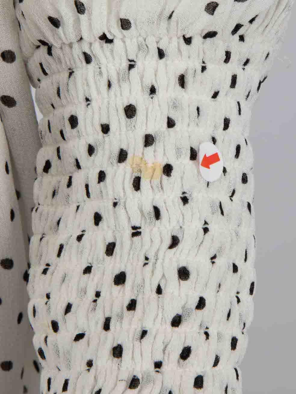 Ganni White Polka Dot Maxi Dress Size M 1