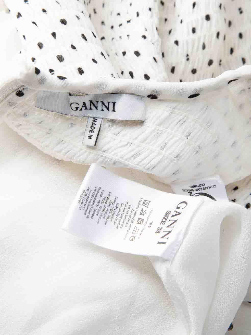 Ganni White Polka Dot Maxi Dress Size M 4