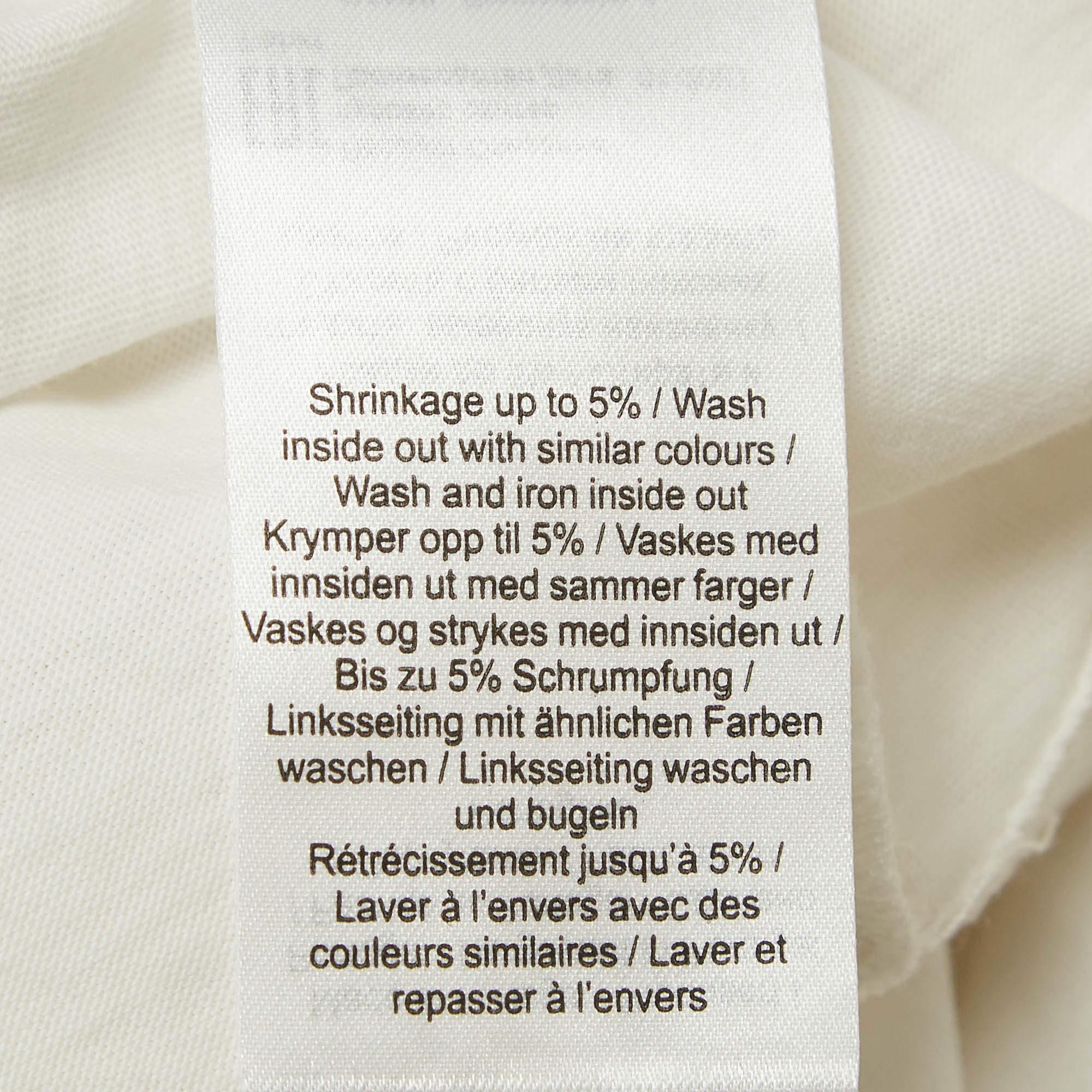 Ganni Weißes bedrucktes Baumwollstrick-T-Shirt mit Rundhalsausschnitt XL im Angebot 3