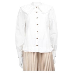 Ganni, chemise blanche à col volanté, taille XL