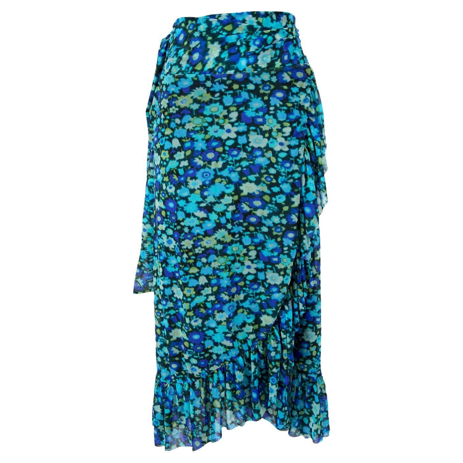 Ganni Women's Floral Wrap Skirt For Sale at 1stDibs