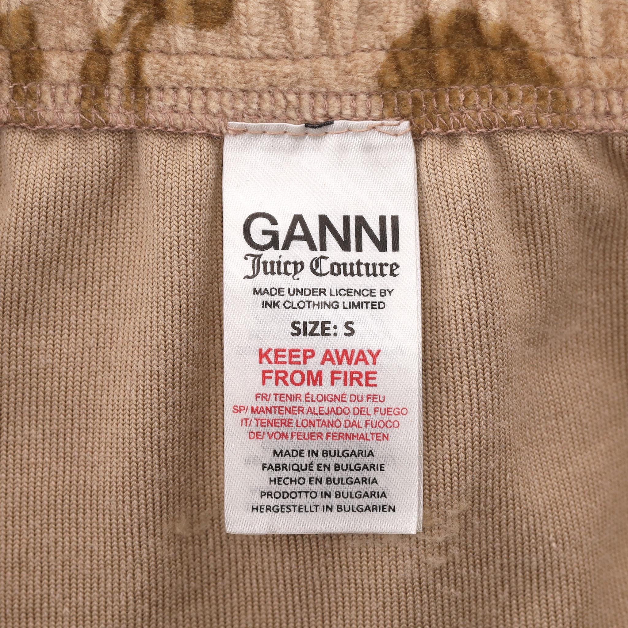 Ganni x Juicy Couture Y2K Velour Logo & Crystal Two-Piece Tracksuit Set For Sale 5
