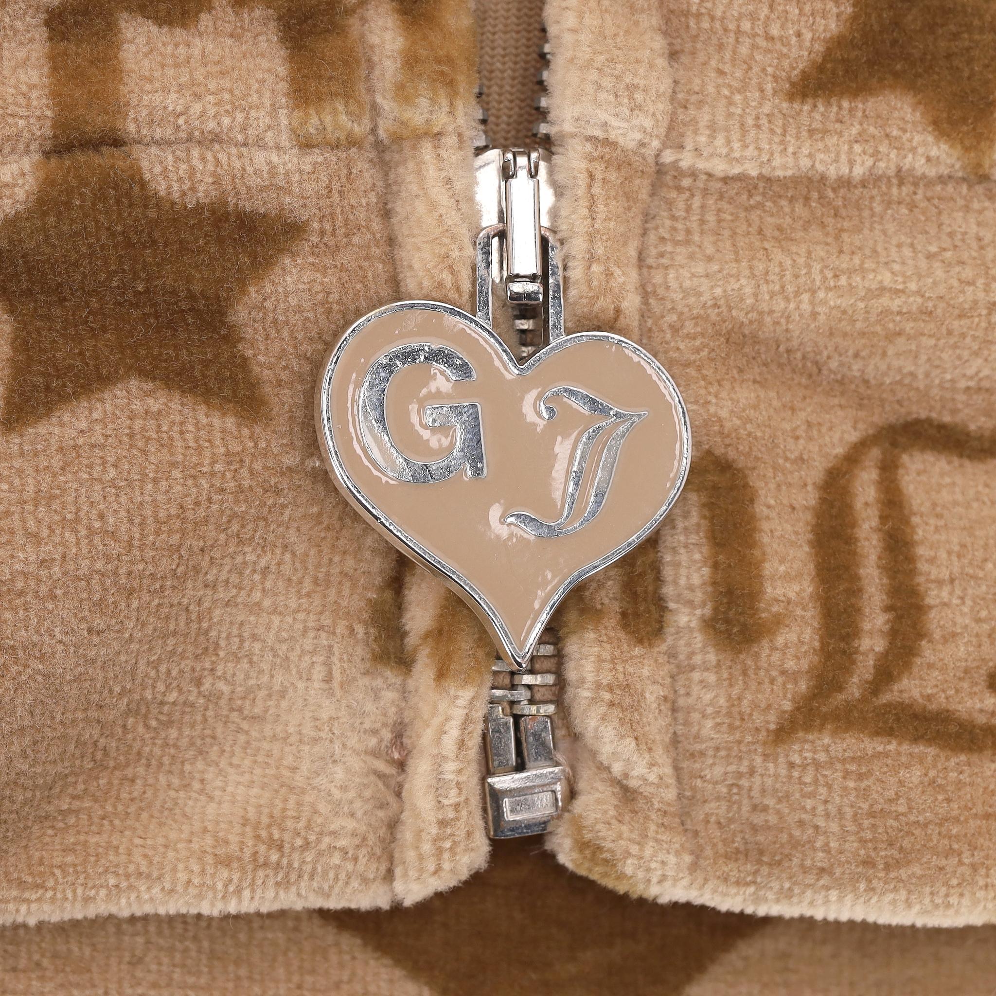 Ganni x Juicy Couture Y2K Velour Logo & Crystal Two-Piece Tracksuit Set For Sale 3