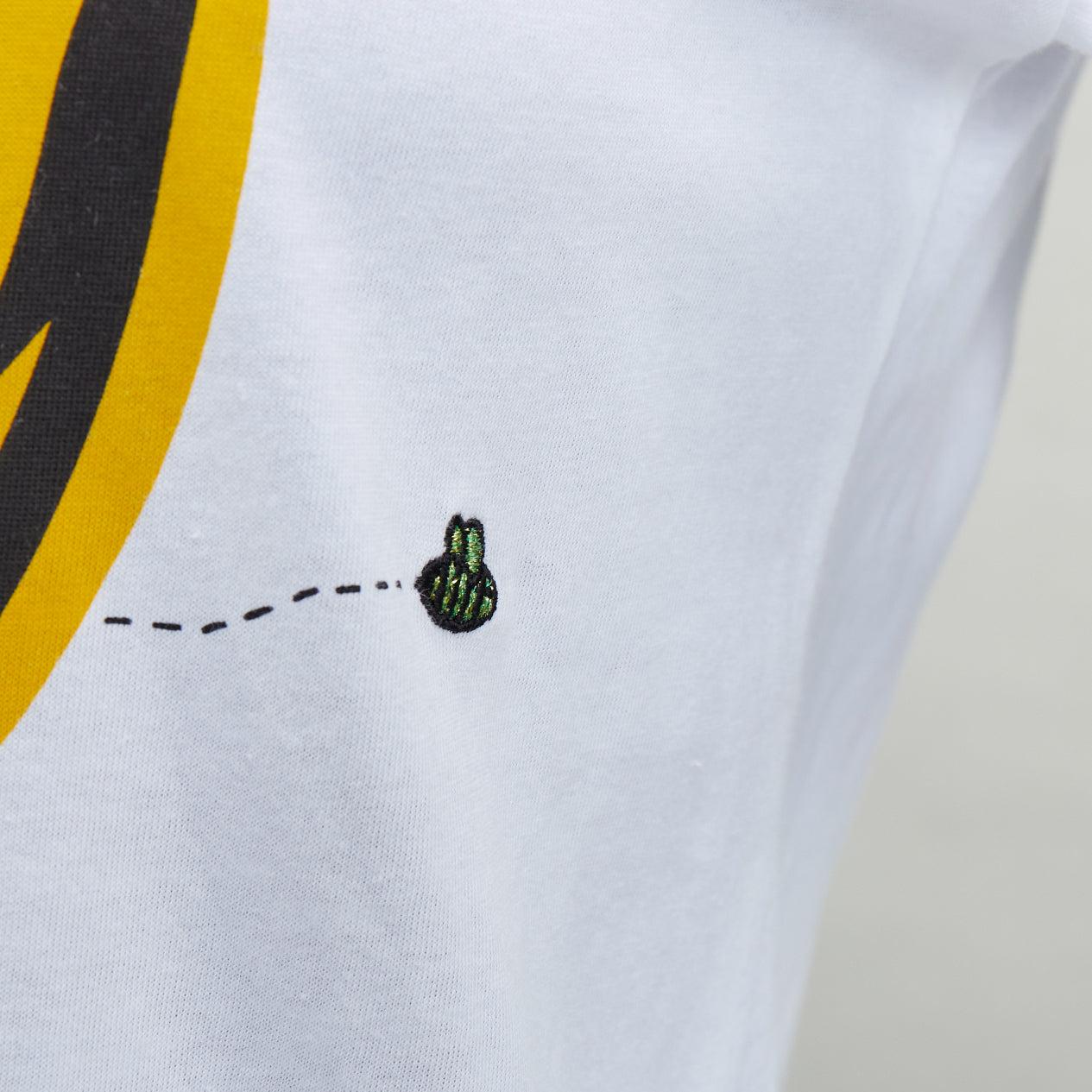 GANNI yellow Honey logo white cotton bee embroidered tshirt XS
Reference: CNLE/A00392
Brand: Ganni
Material: Cotton
Color: White, Yellow
Pattern: Solid
Closure: Pullover
Made in: Portugal

CONDITION:
Condition: Excellent, this item was pre-owned and