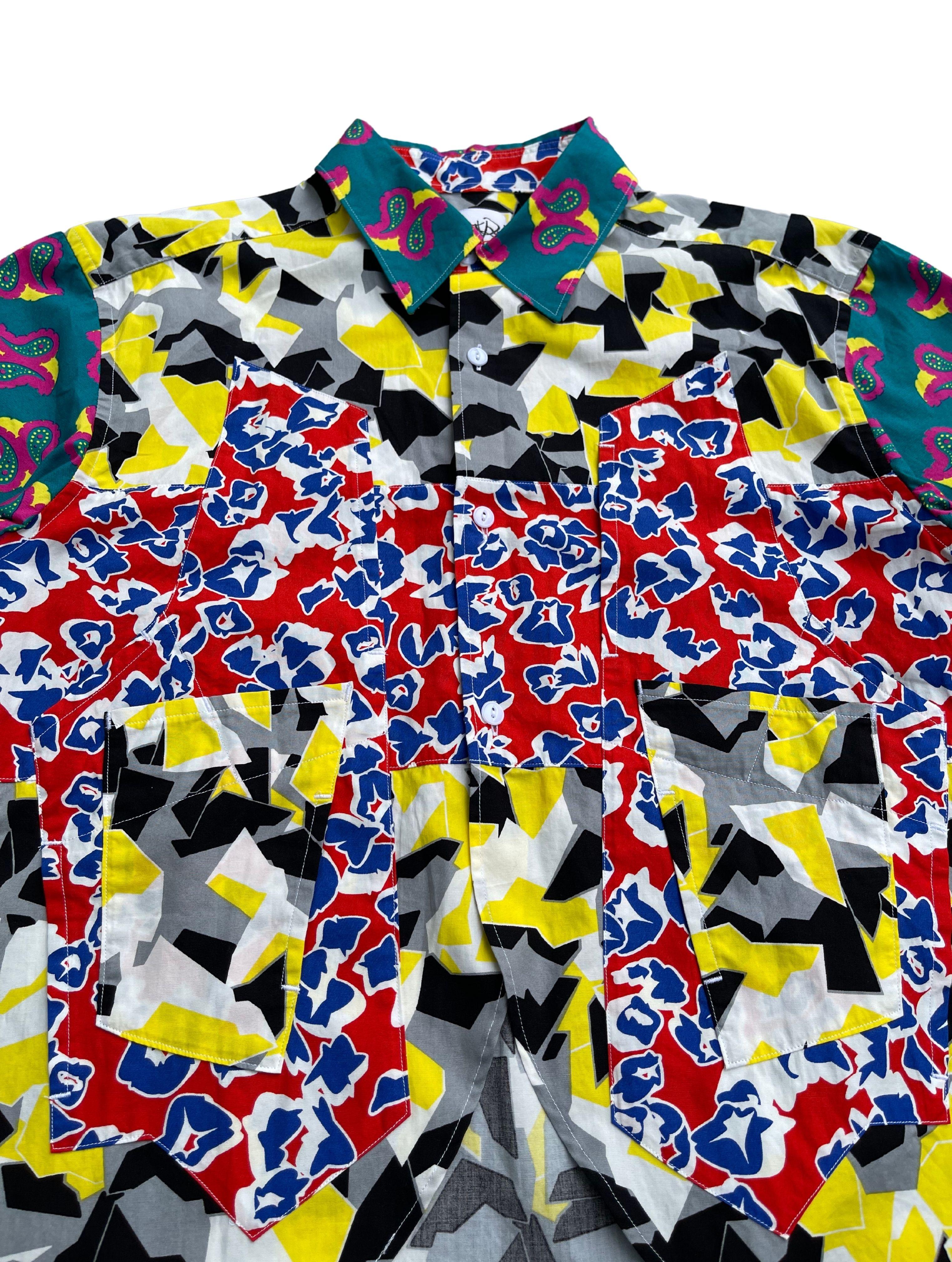 Beige Ganryu Pattern Clashing Uneven Shirt, Spring Summer 2012 For Sale