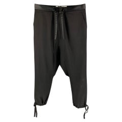 GANRYU Size M Black Wool Drop-Crotch Dress Pants