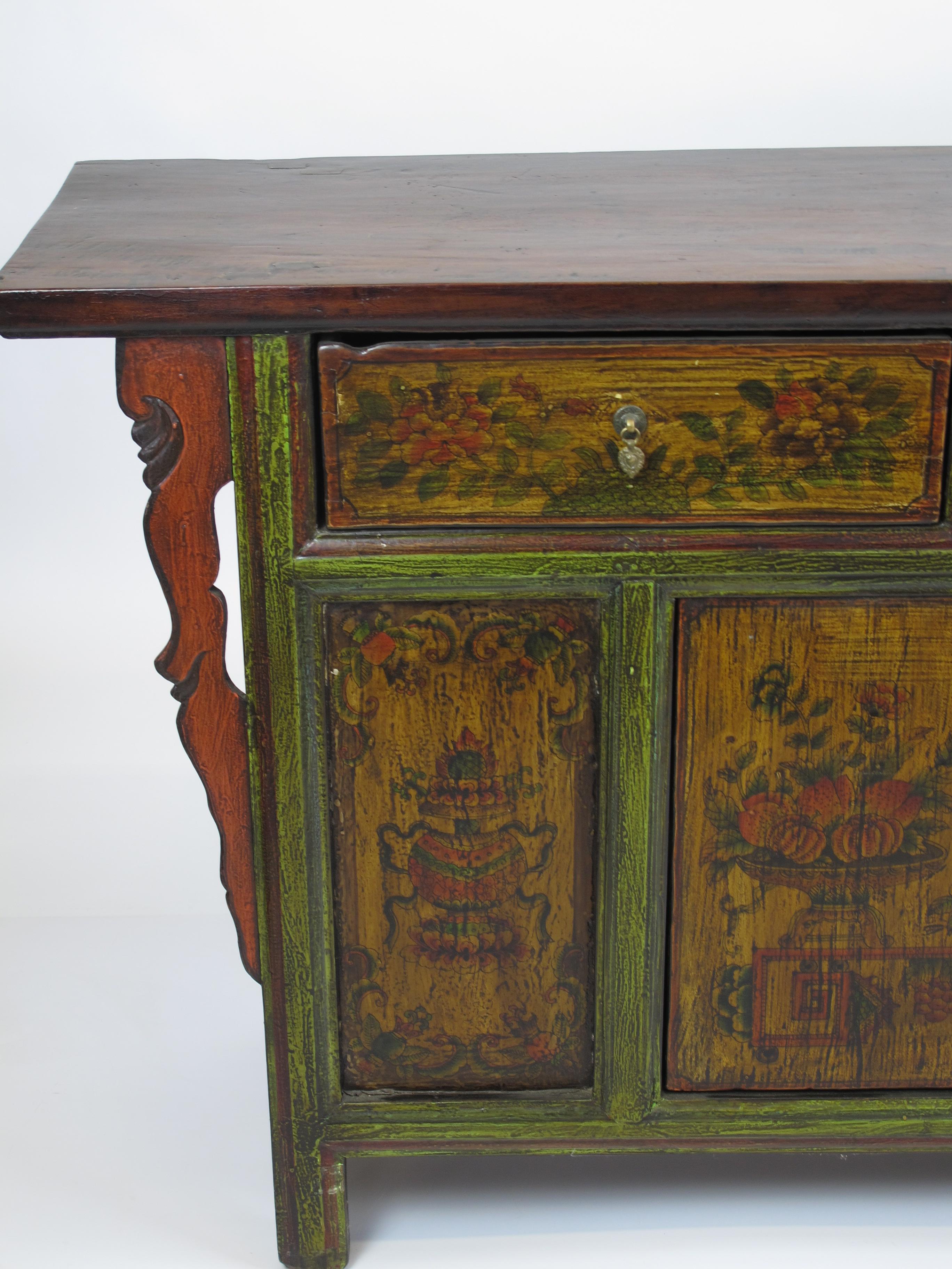 Chinese Gansu Tibet Sideboard Buffet For Sale