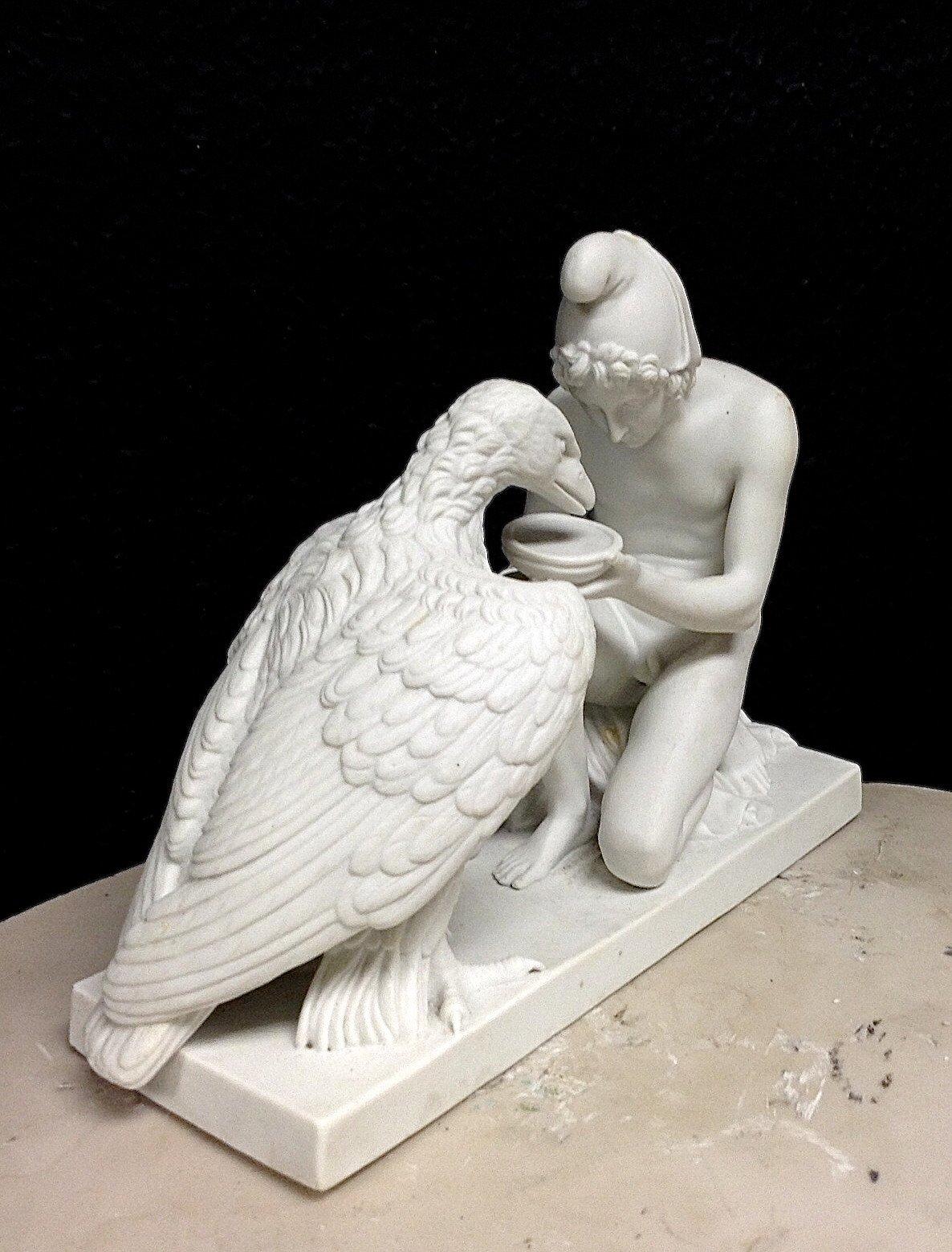 Ganymede and the Eagle Marble Bust Sculpture, 20th Century In Excellent Condition In London, GB
