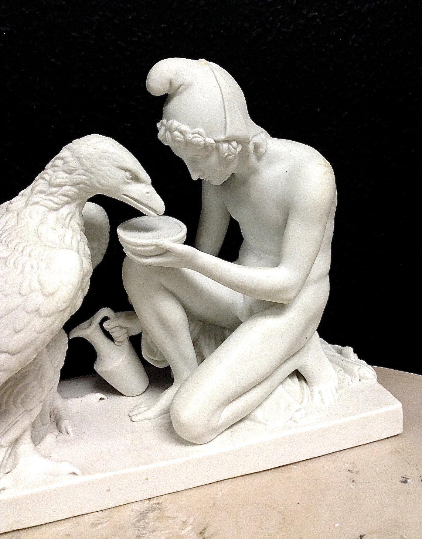 Ganymede and the Eagle Marble Bust Sculpture, 20th Century 1