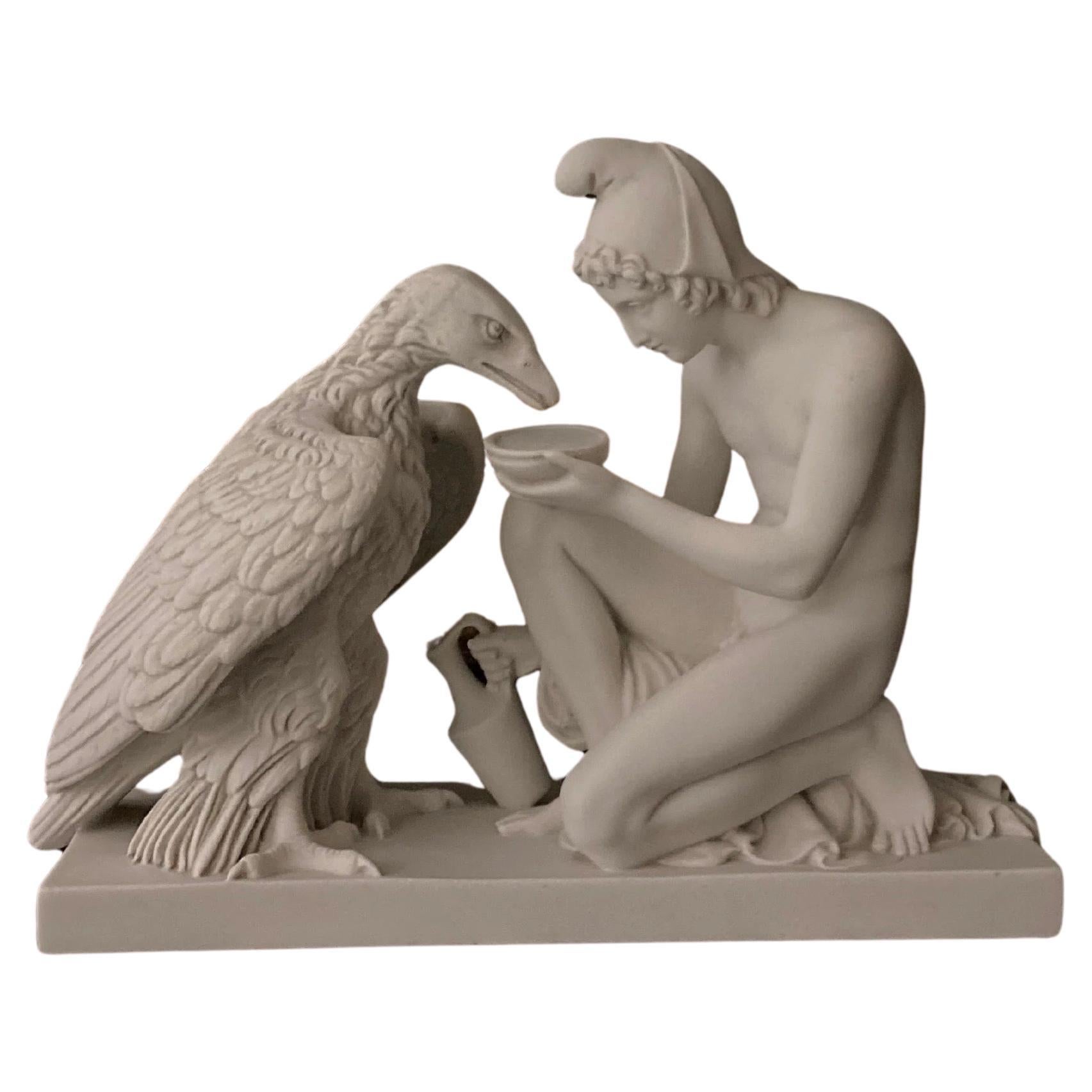Marbre Sculpture Ganymède et The Eagle, 20e siècle en vente