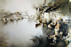 "A Sense of Antiquity" Landscape Oil Painting inspired by Modern Chinese Ink