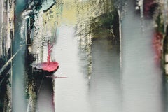 Misty Landscape In Red Inspired By Chinese Ink And Contemporary Oil Painting