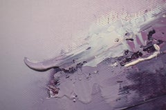 Mysterious Dense Misty Purple Chinese brushstroke Township Oil Painting