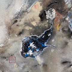 Poetic Chinese Landscape inspired by Calligraphy, abstract and conceptual style