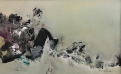 Poetic Chinese Landscape inspired by Calligraphy, abstract and conceptual style