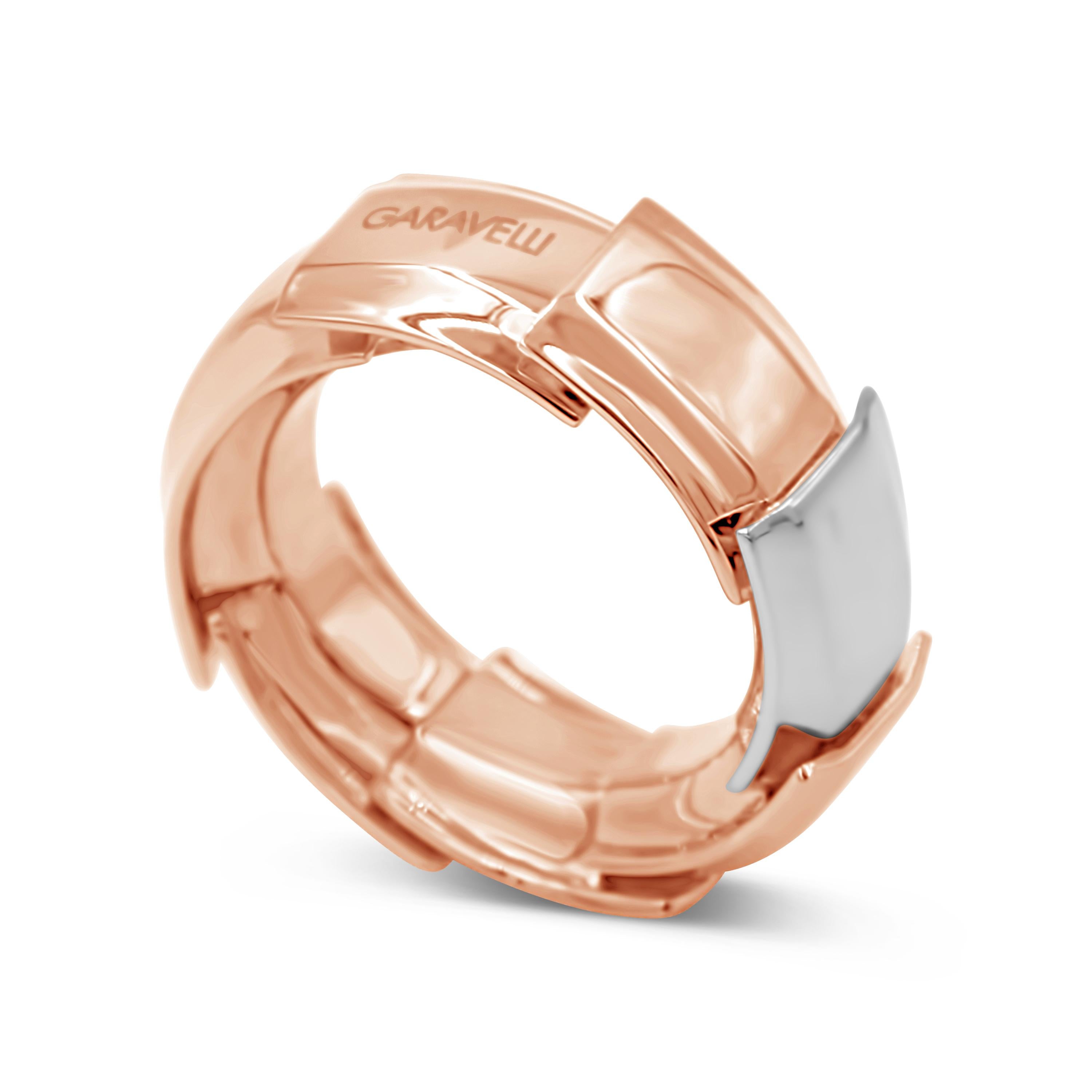 Garavelli 18 Karat Rose and White Gold Drago Collection Ring 4