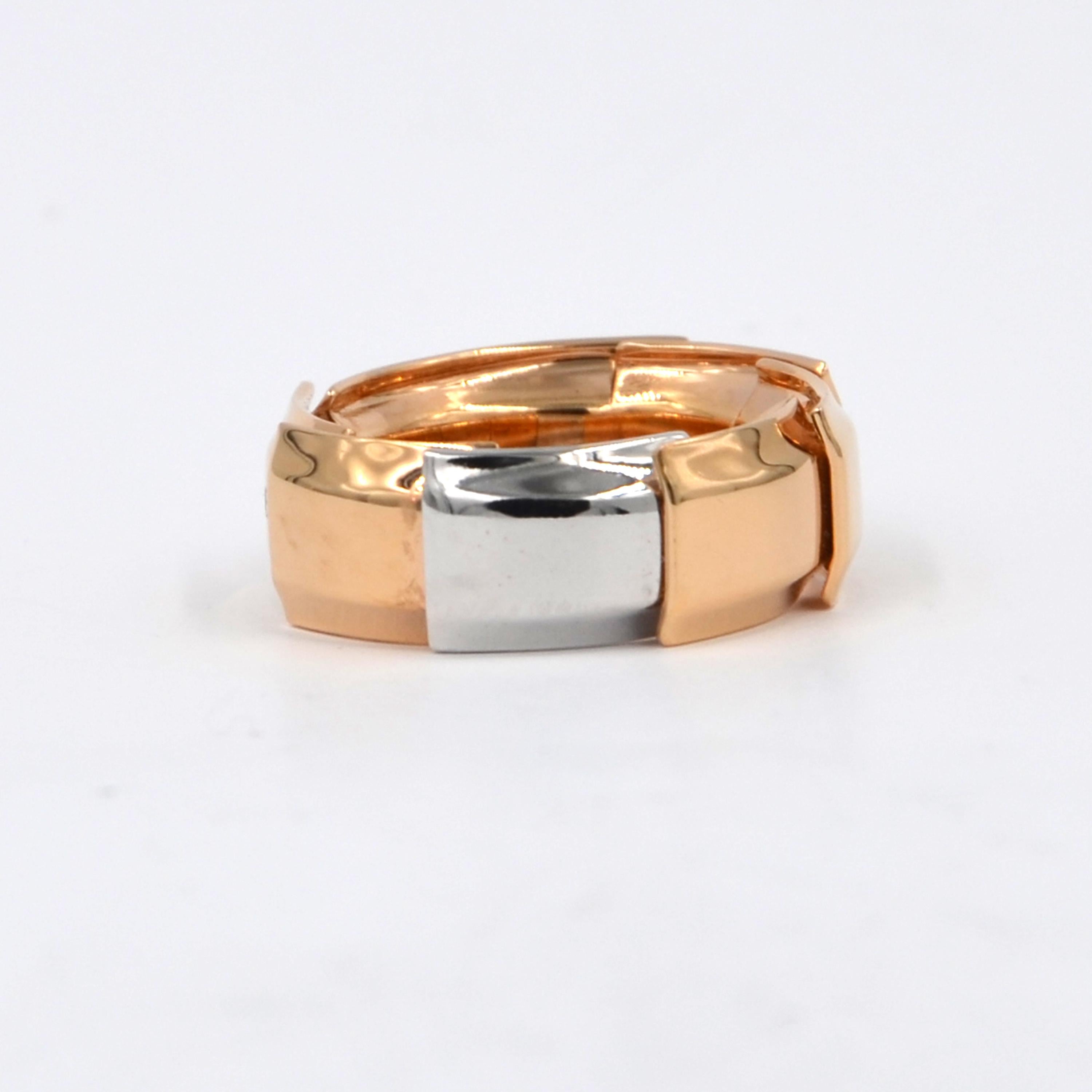 Contemporary Garavelli 18 Karat Rose and White Gold Drago Collection Ring