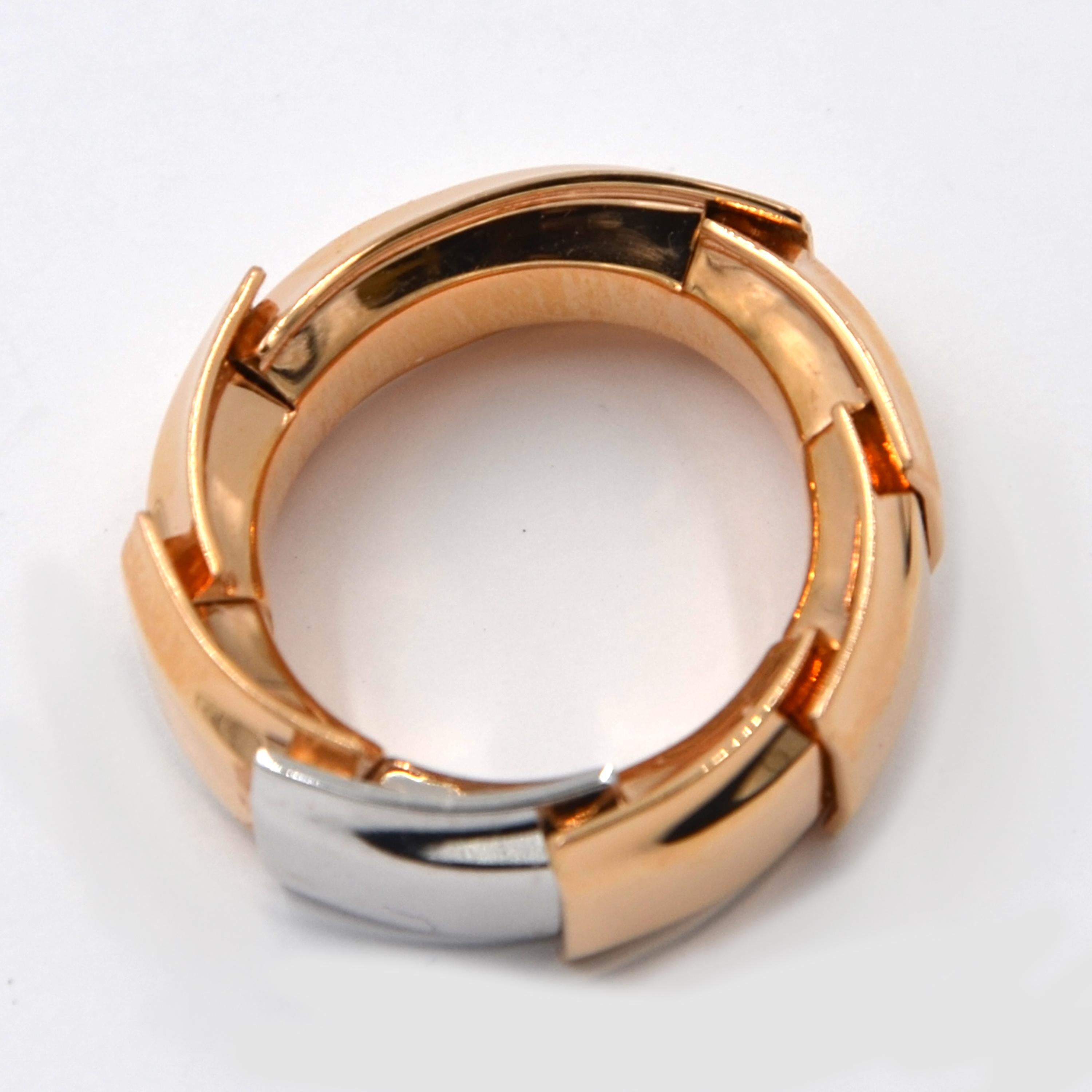 Women's Garavelli 18 Karat Rose and White Gold Drago Collection Ring