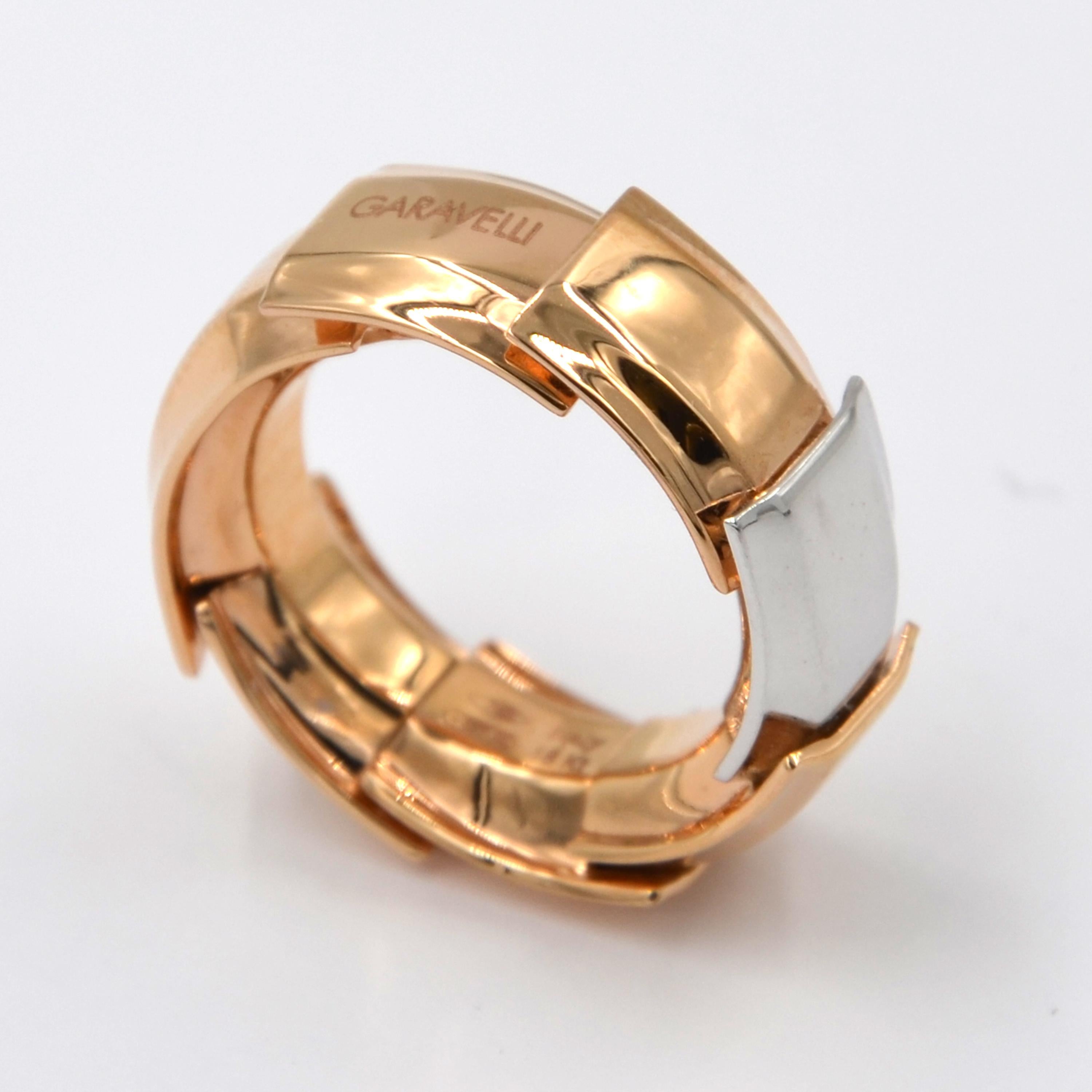 Garavelli 18 Karat Rose and White Gold Drago Collection Ring 2