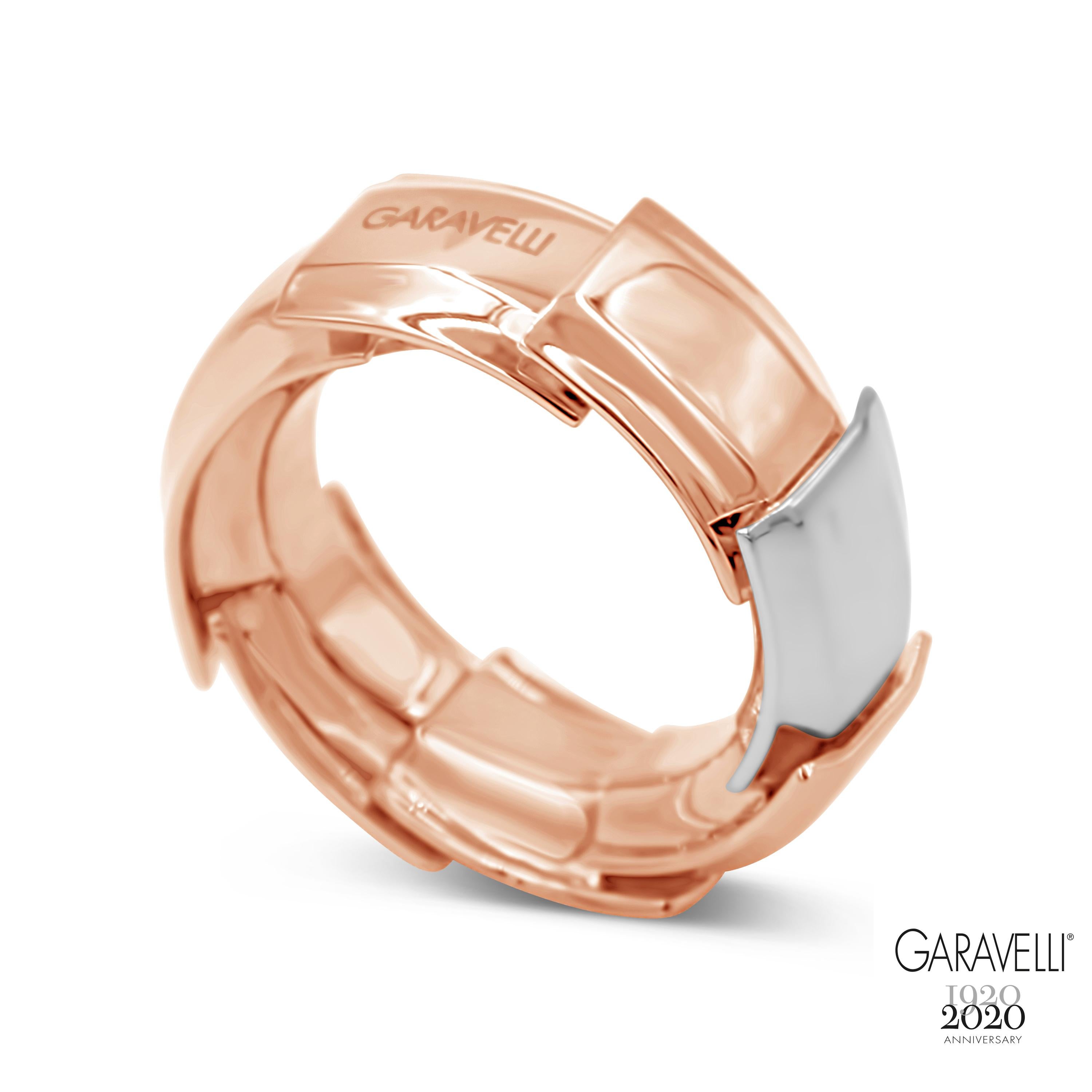 Garavelli 18 Karat Rose and White Gold Drago Collection Ring 3