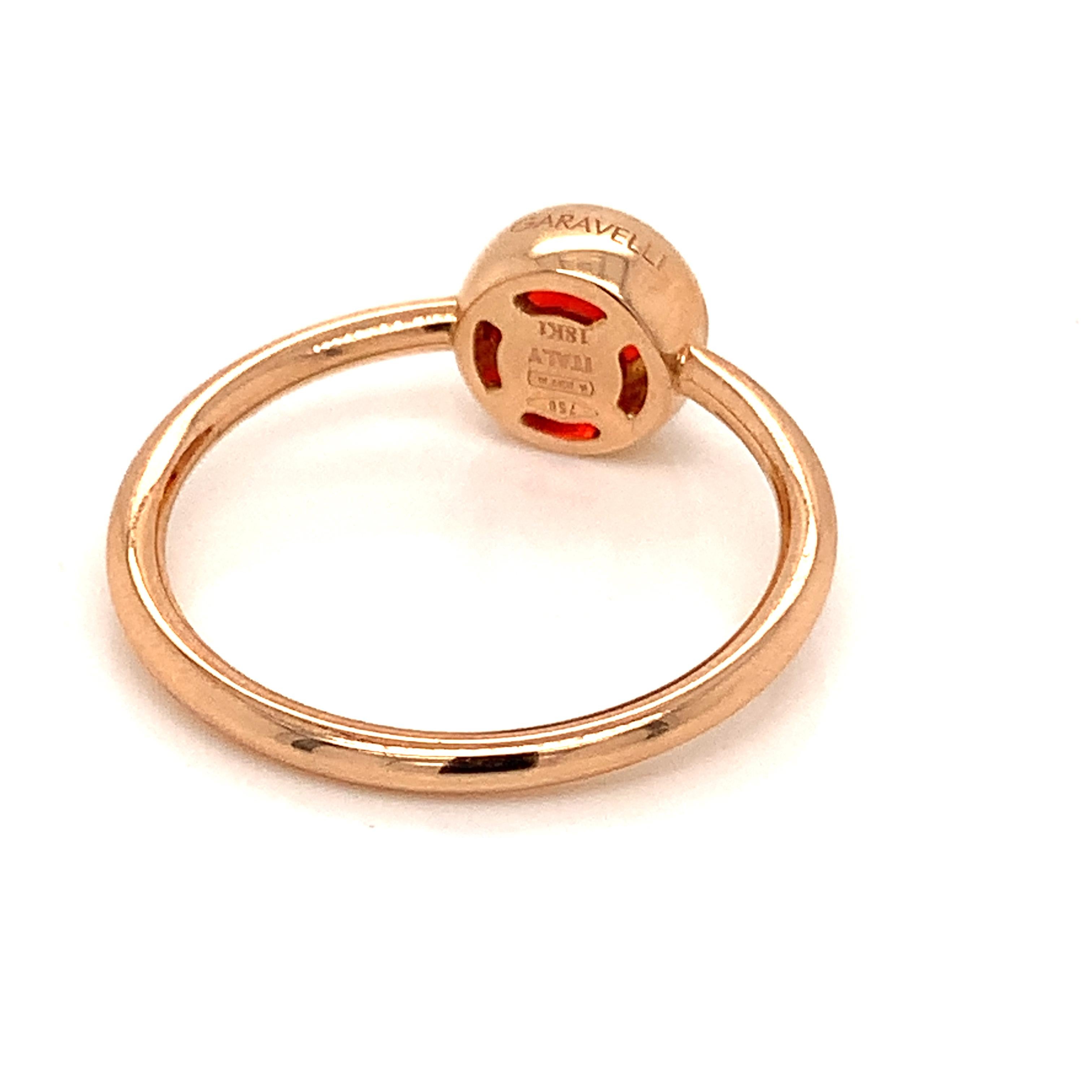 Contemporary Garavelli 18 Karat Rose Gold Mexican Fire Opal Giotto Ring