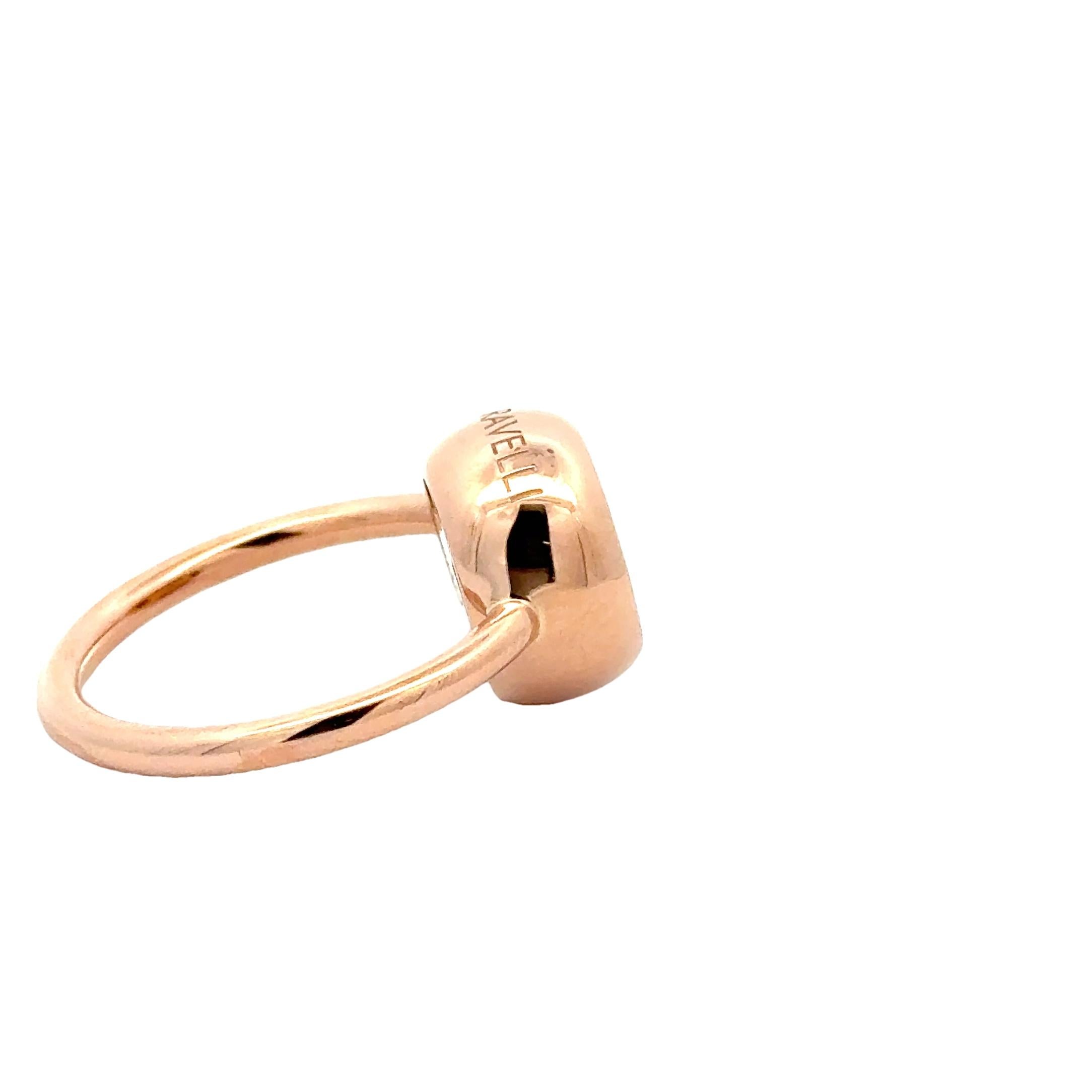 Anillo Garavelli de oro rosa de 18 quilates con pavé de diamantes de 0,20 ct Giotto Contemporáneo en venta