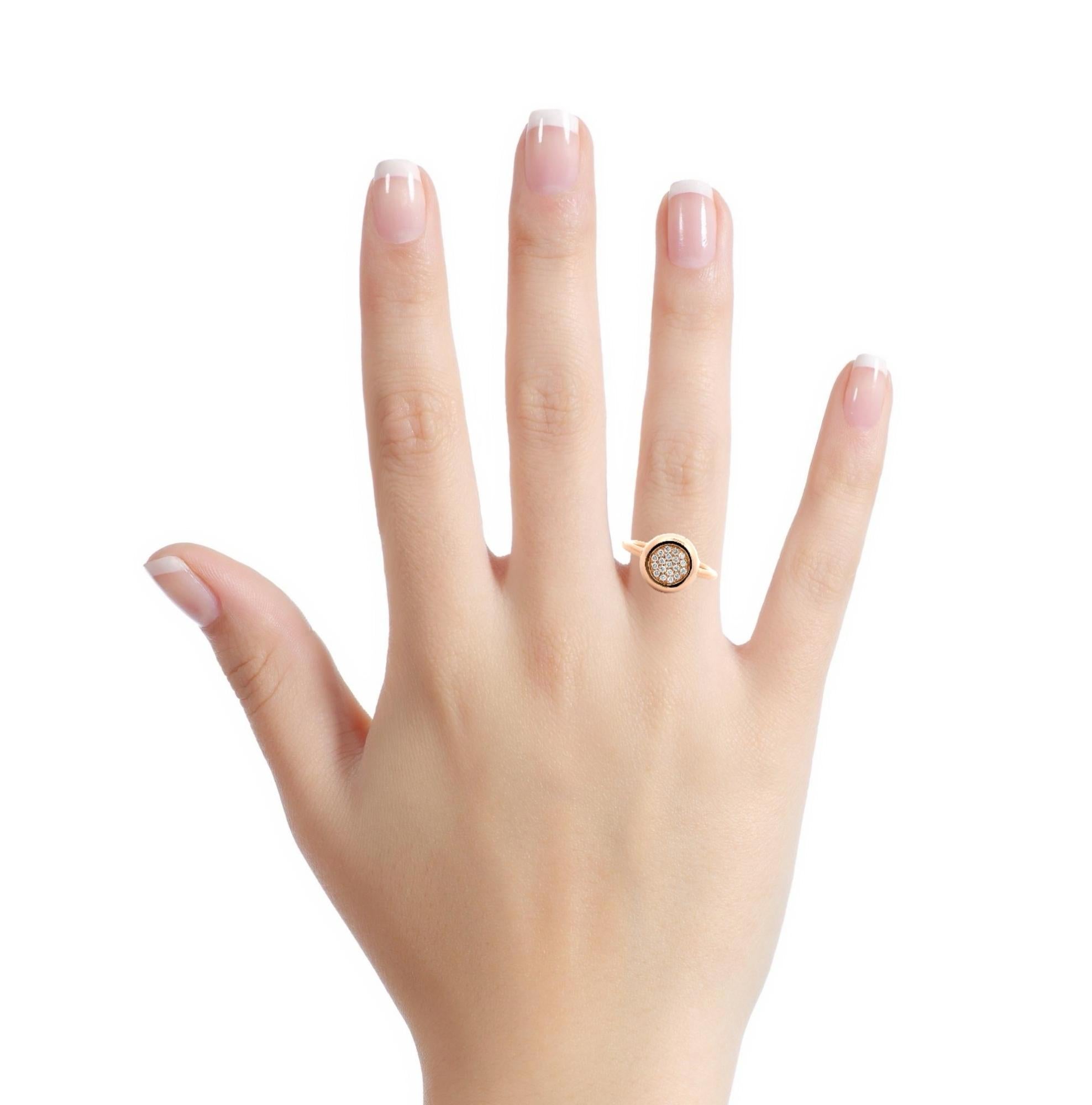 De las mujeres Anillo Garavelli de oro rosa de 18 quilates con pavé de diamantes de 0,20 ct Giotto en venta