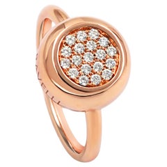Garavelli Bague Giotto en or rose 18 carats Pavé diamant 0,20 ct