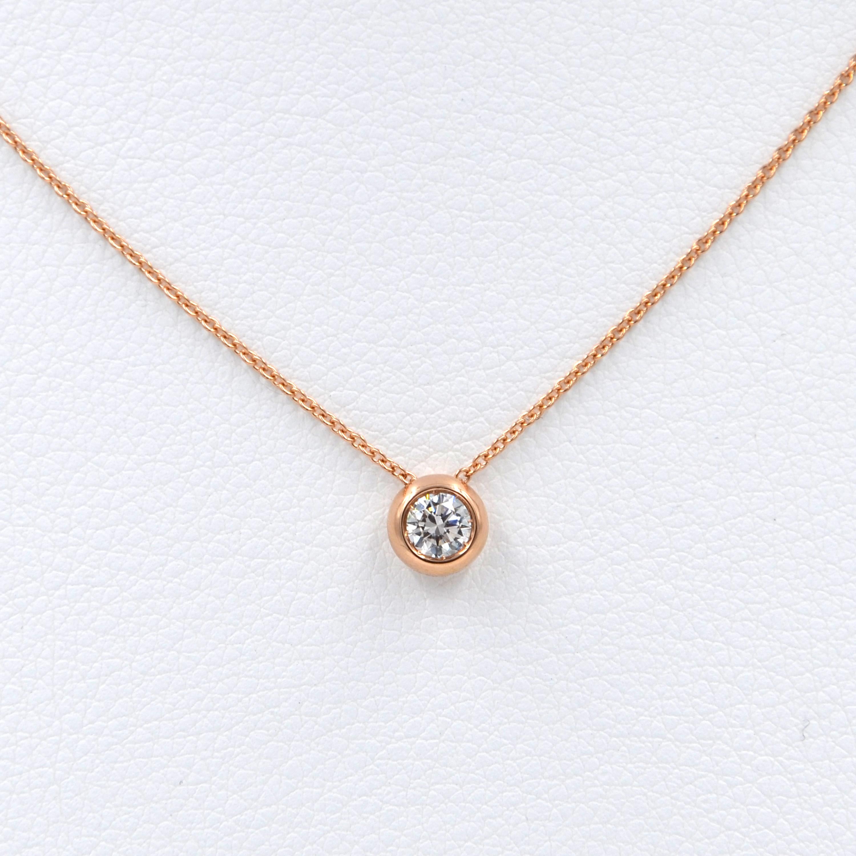 Women's or Men's Garavelli 18 Karat Rose Gold Diamond Giotto Pendant