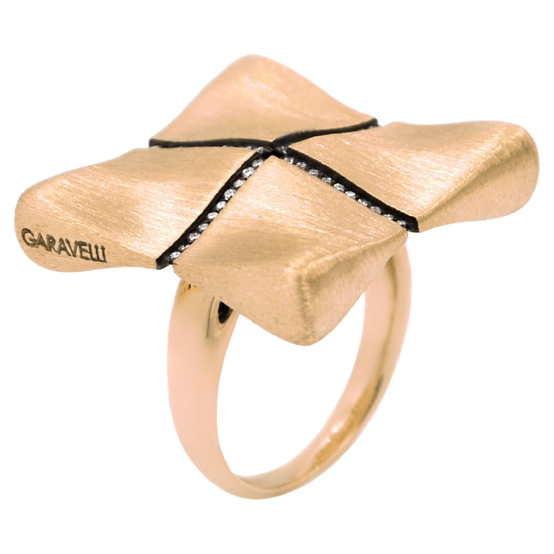 Garavelli 18 Karat Rose Gold White Diamonds Award Collection Ring