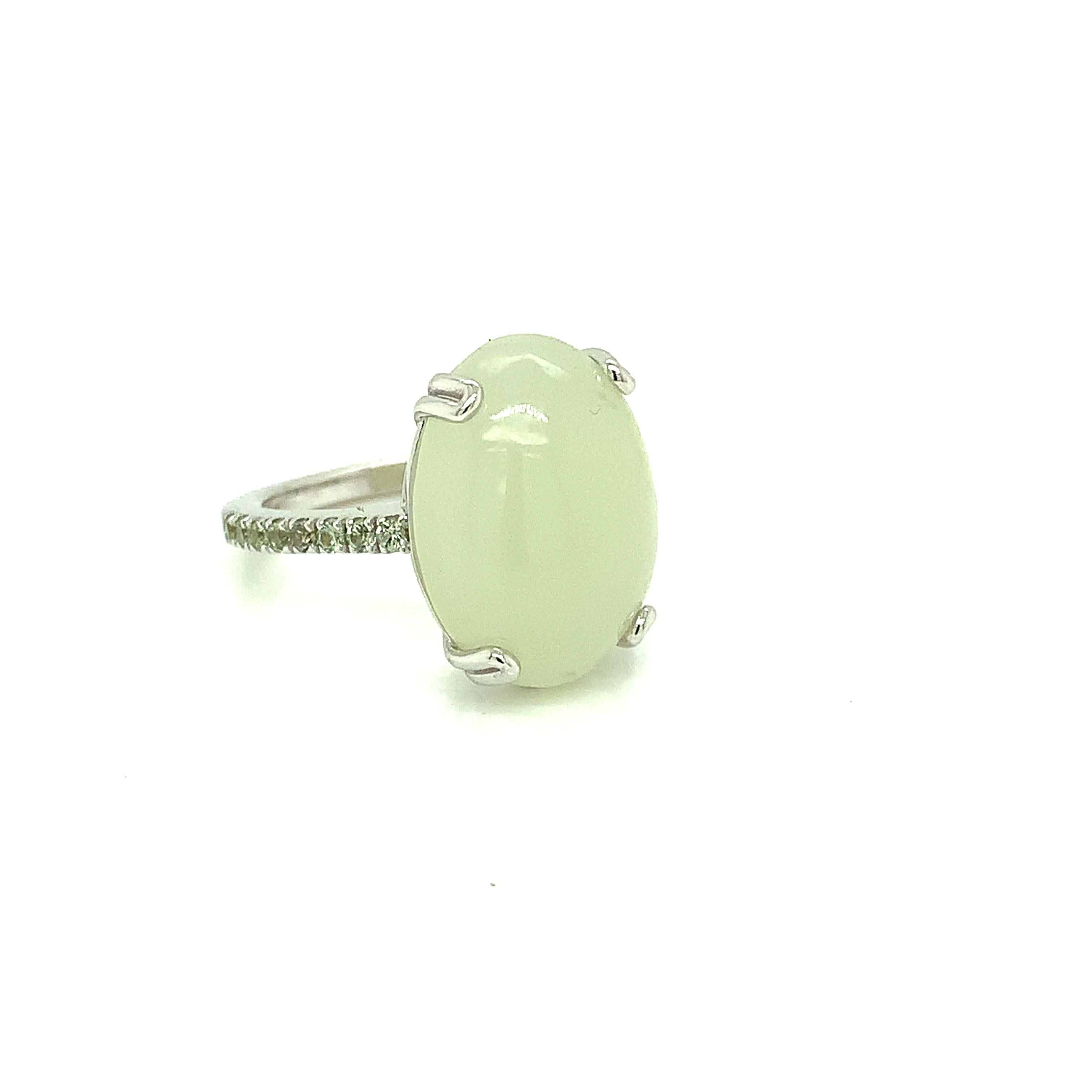 white gold chalcedony ring