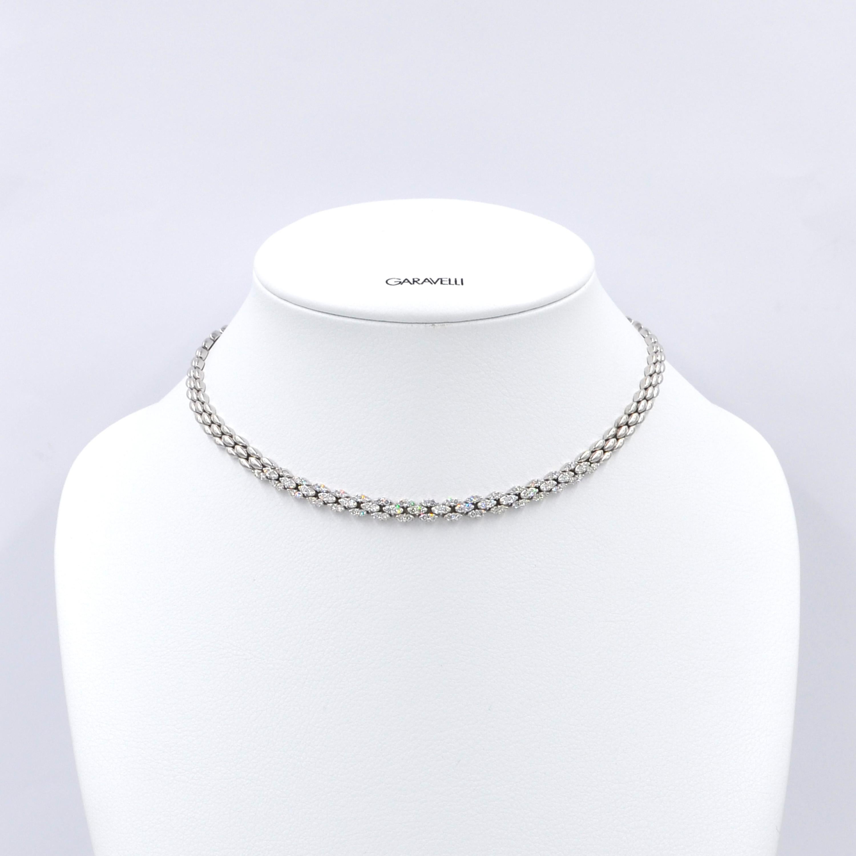 Garavelli 18 Karat White Gold Diamond Necklace 8