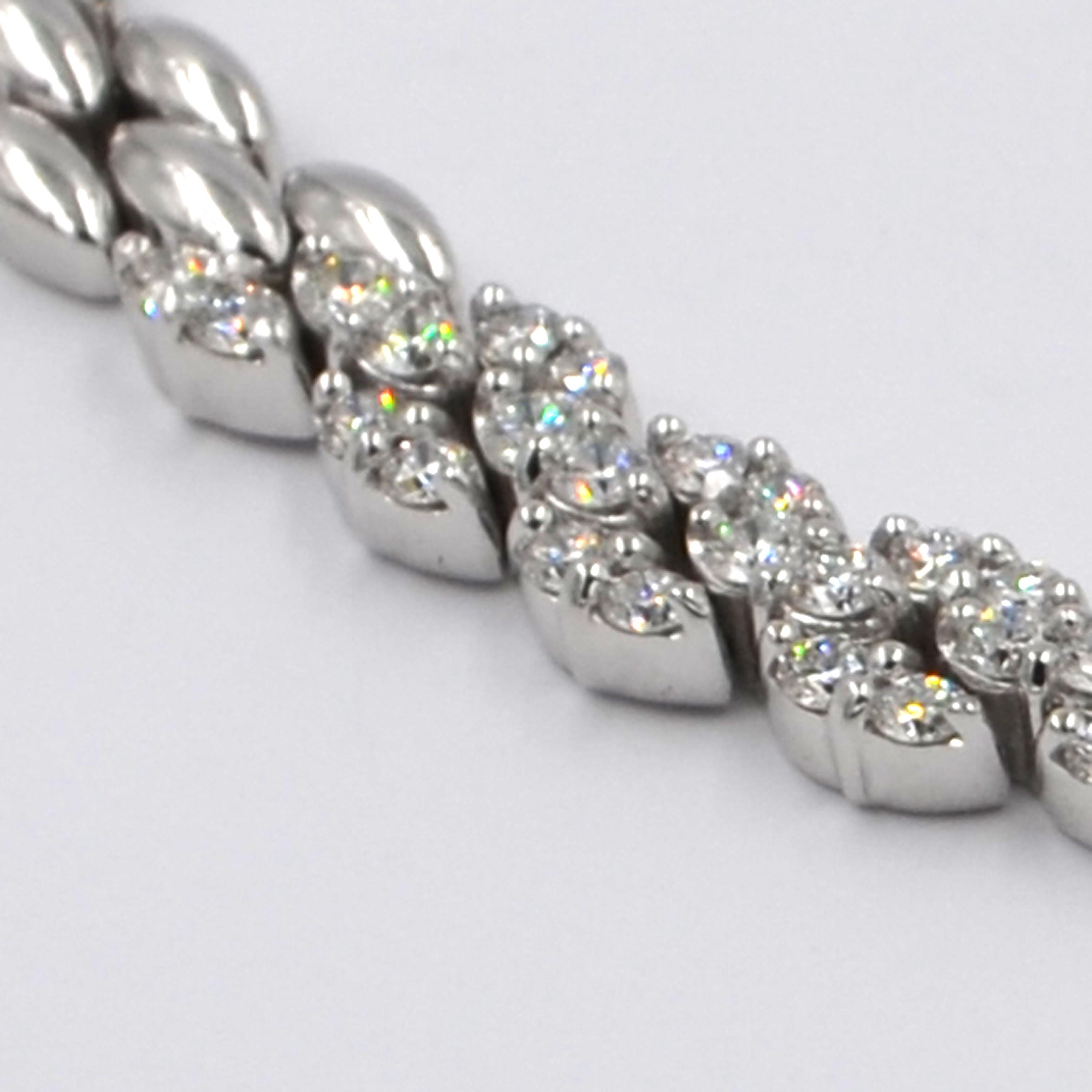 Garavelli 18 Karat White Gold Diamond Necklace 2