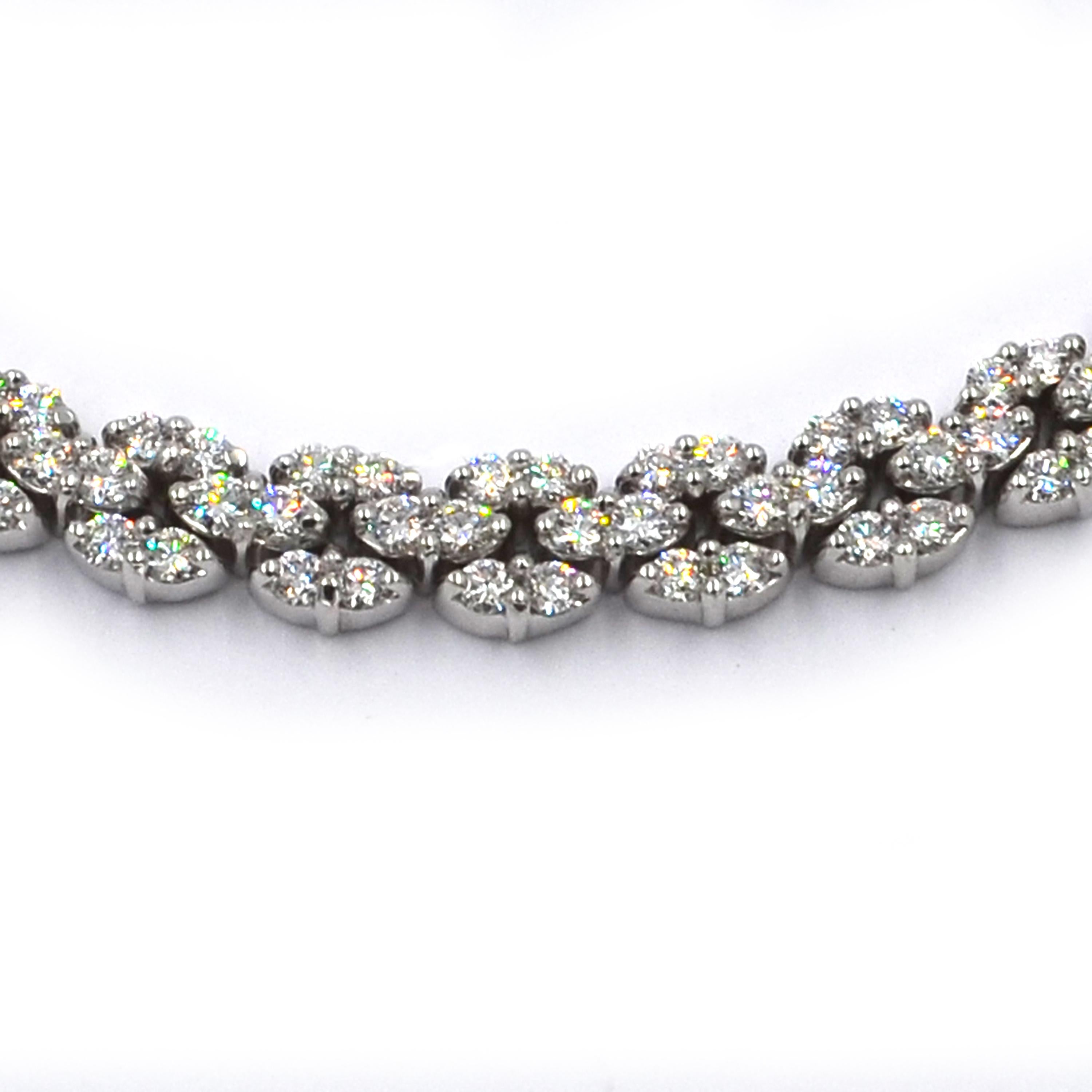 Garavelli 18 Karat White Gold Diamond Necklace 3