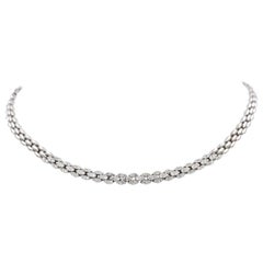 Garavelli 18 Karat White Gold Diamond Necklace