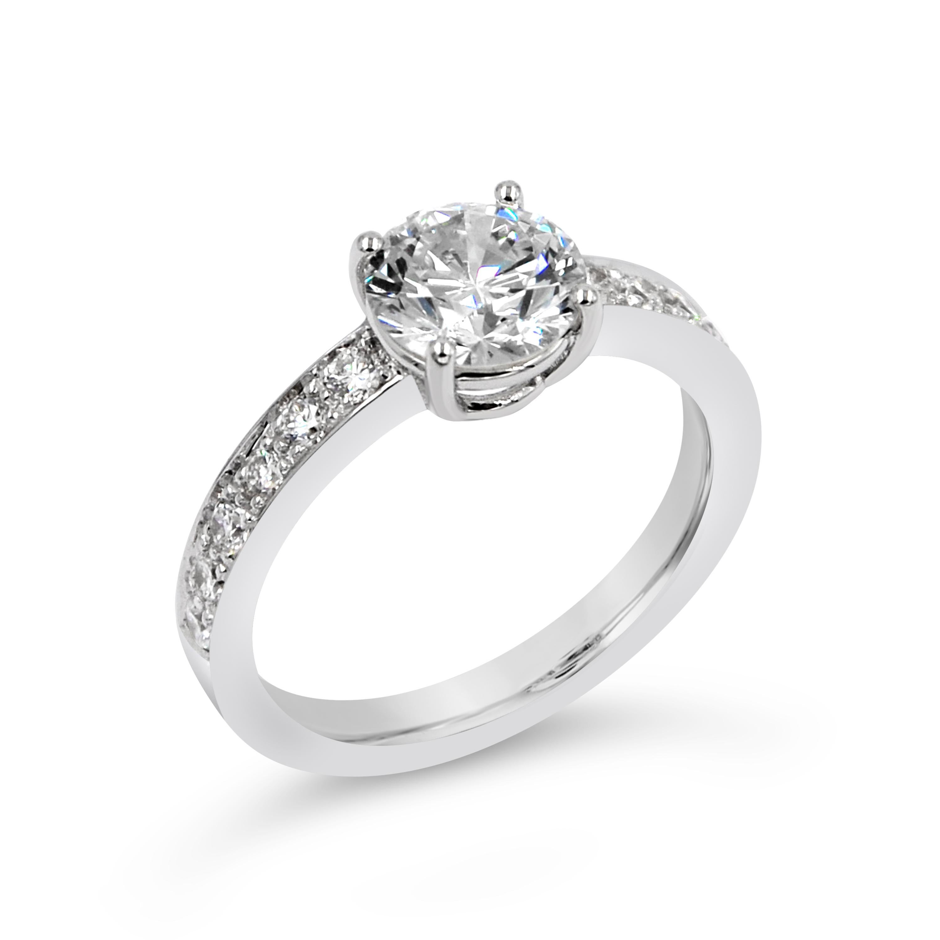 Garavelli 18 Karat White Gold Diamonds Engagement Ring
