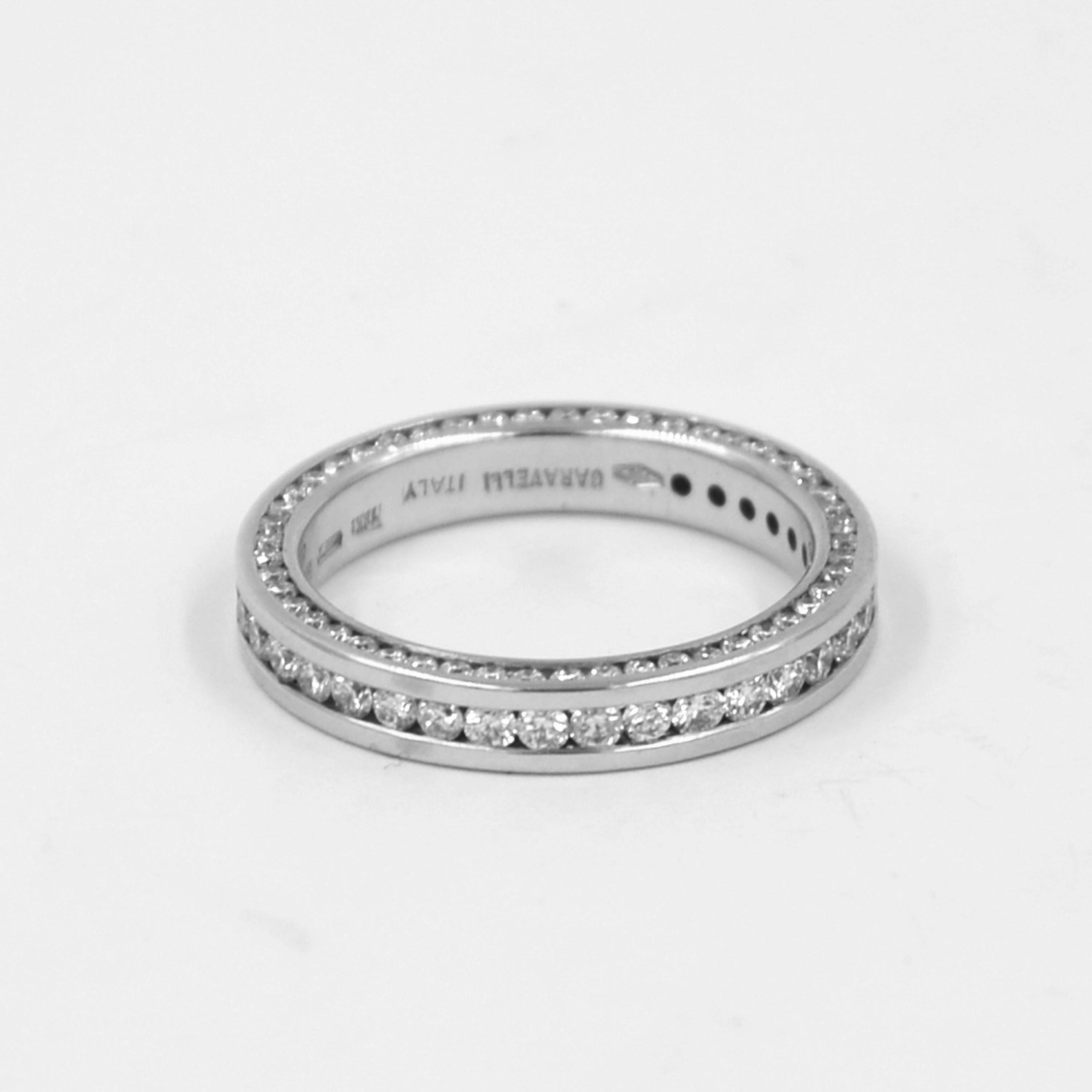 Contemporary Garavelli 18 Karat White Gold Diamonds Eternity Band Ring For Sale