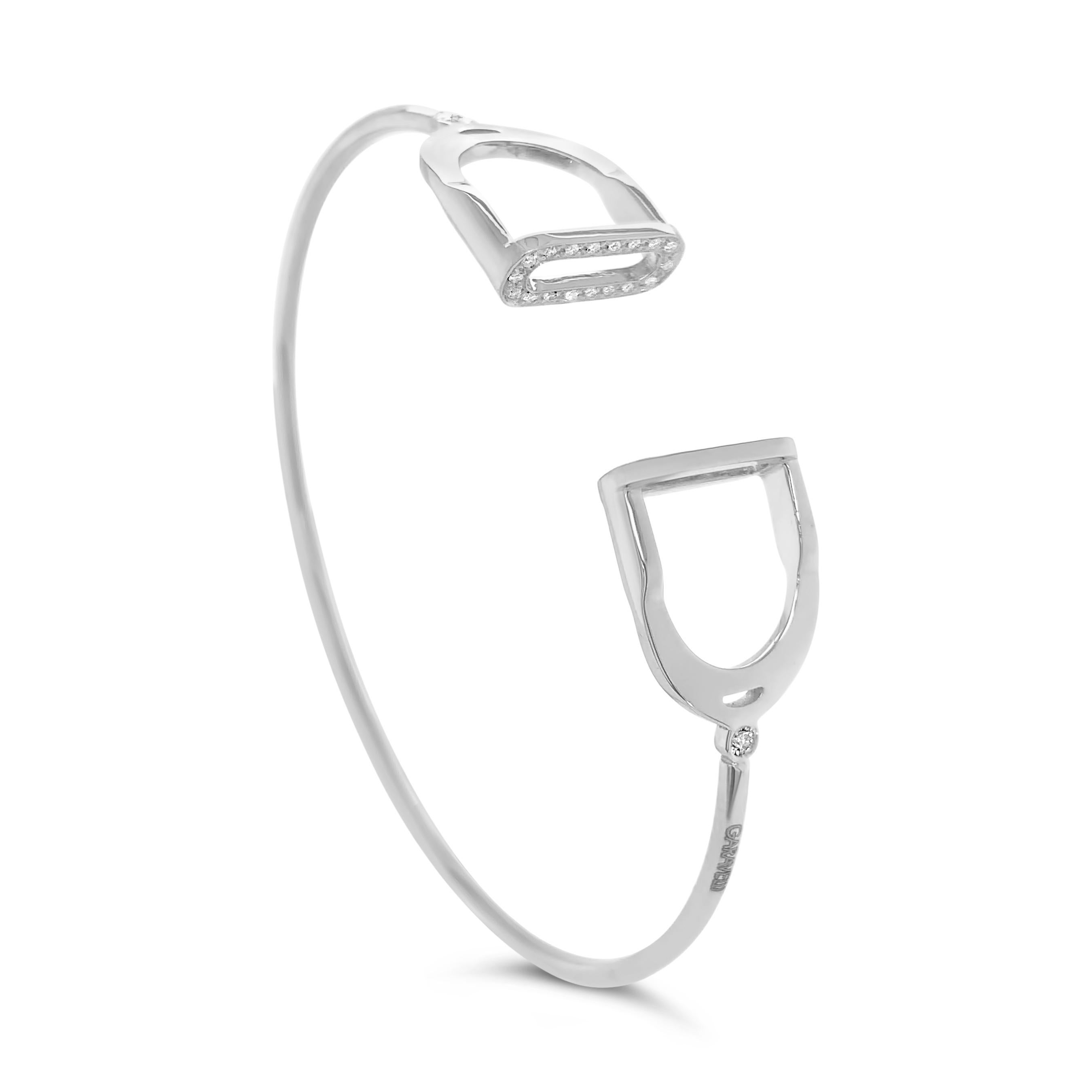Bracciale Garavelli in oro bianco 18 carati con diamanti della collezione Stirpes in vendita 2