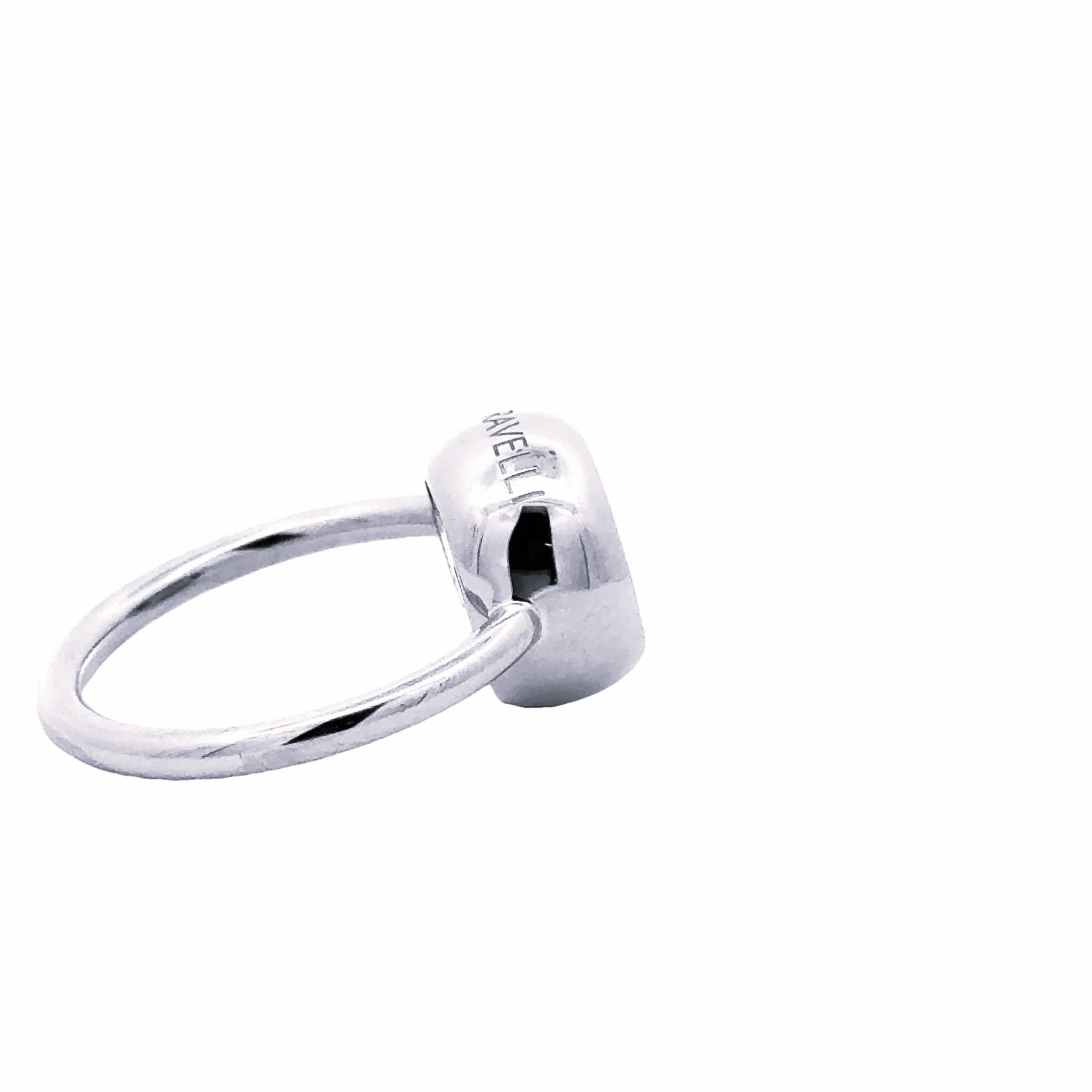 Contemporary Garavelli 18 Karat White Gold Pavè Diamond 0.20 ct Giotto Ring For Sale