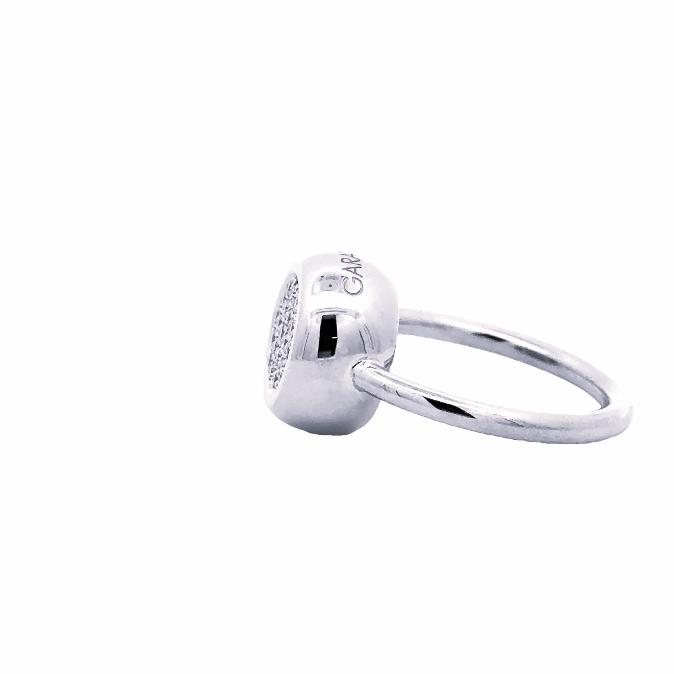 Garavelli 18 Karat White Gold Pavè Diamond 0.20 ct Giotto Ring In New Condition For Sale In Valenza, IT