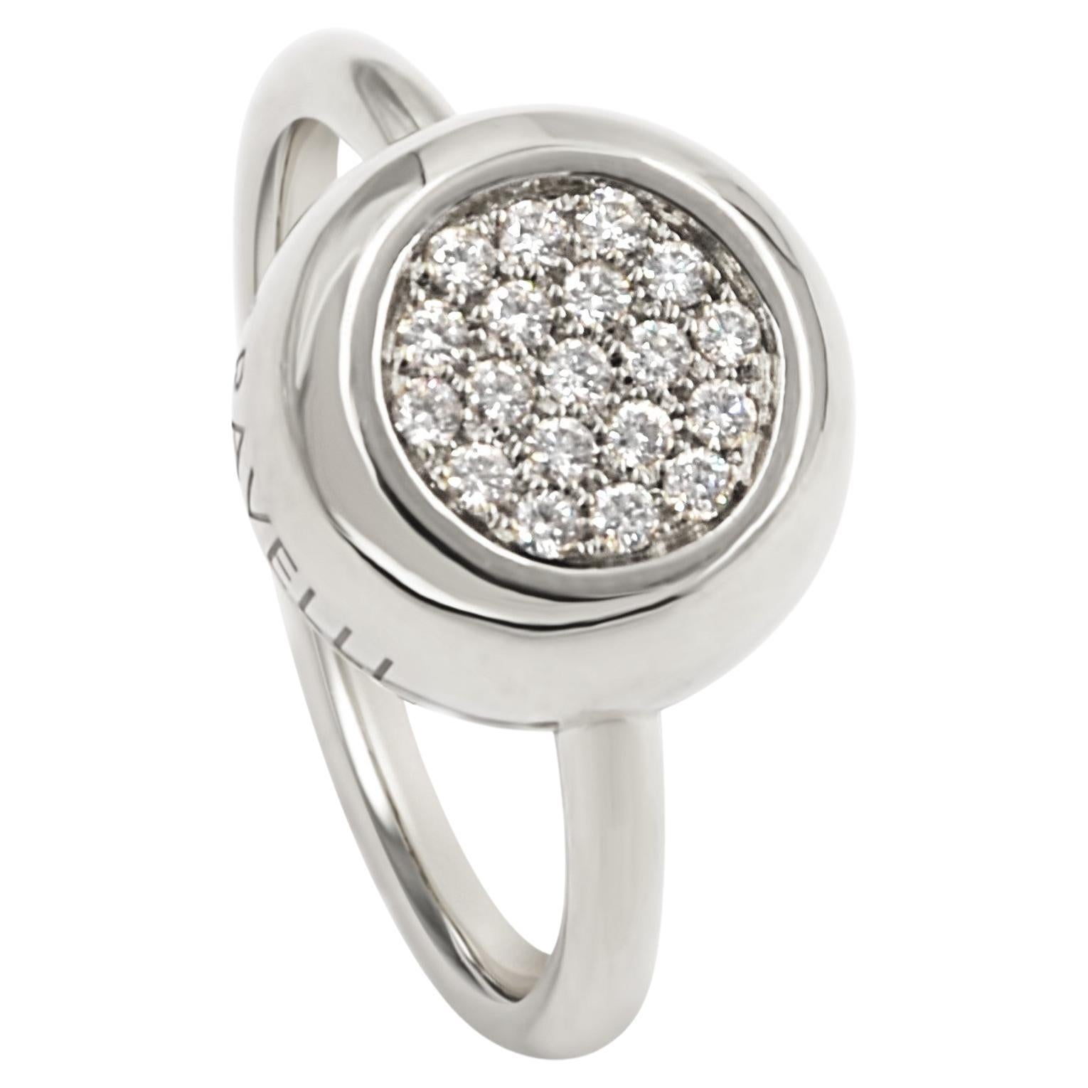 Garavelli 18 Karat White Gold Pavè Diamond 0.20 ct Giotto Ring For Sale