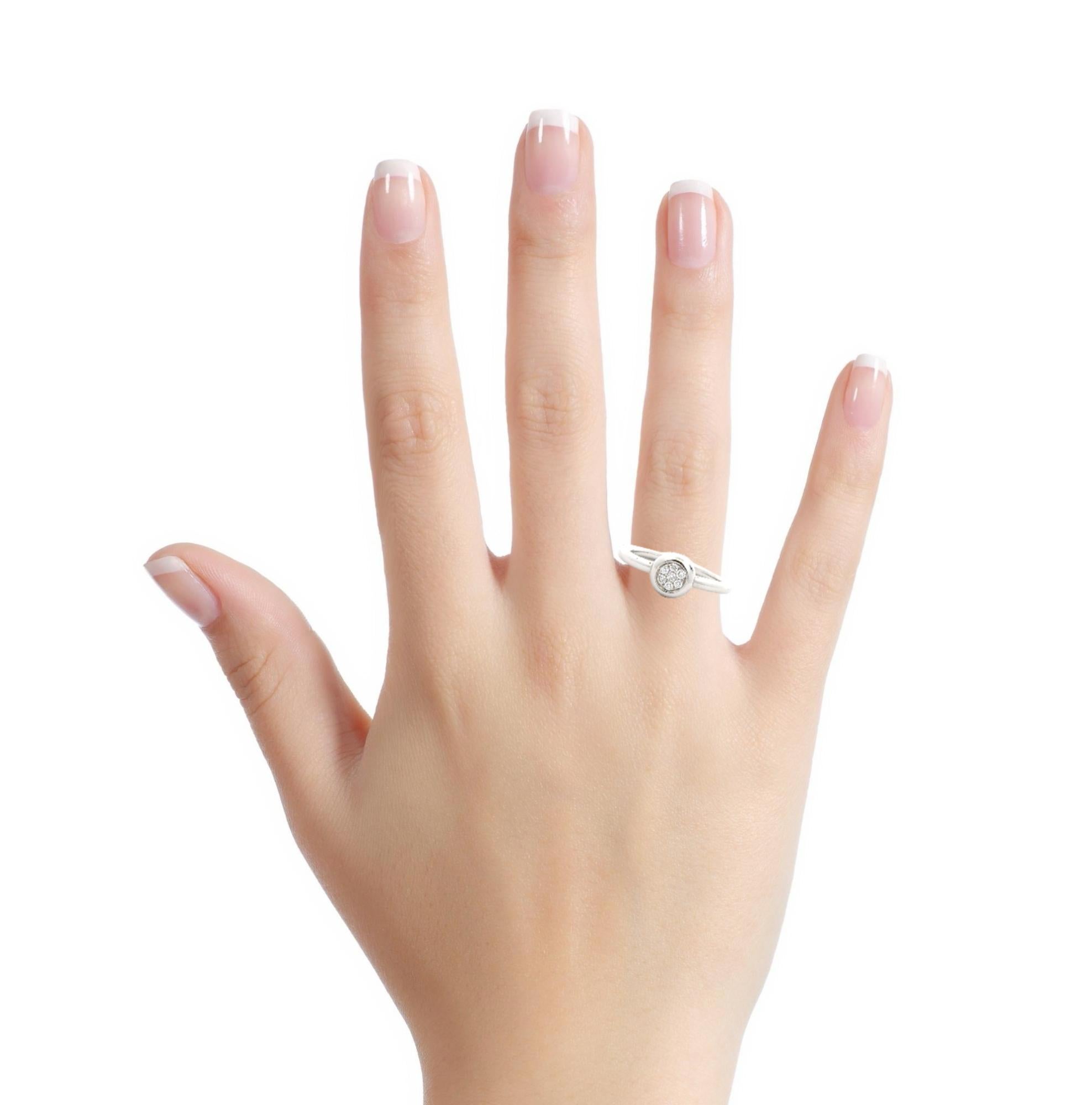 Garavelli 18 Karat Weißgold Pavè Weiß Naturdiamanten 0,10 ct Giotto Ring im Zustand „Neu“ im Angebot in Valenza, IT