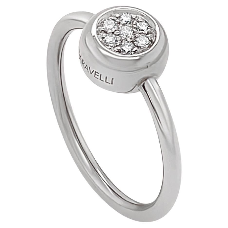 Garavelli 18 quilates de oro blanco Pavè Diamantes naturales 0,10 ct Anillo Giotto