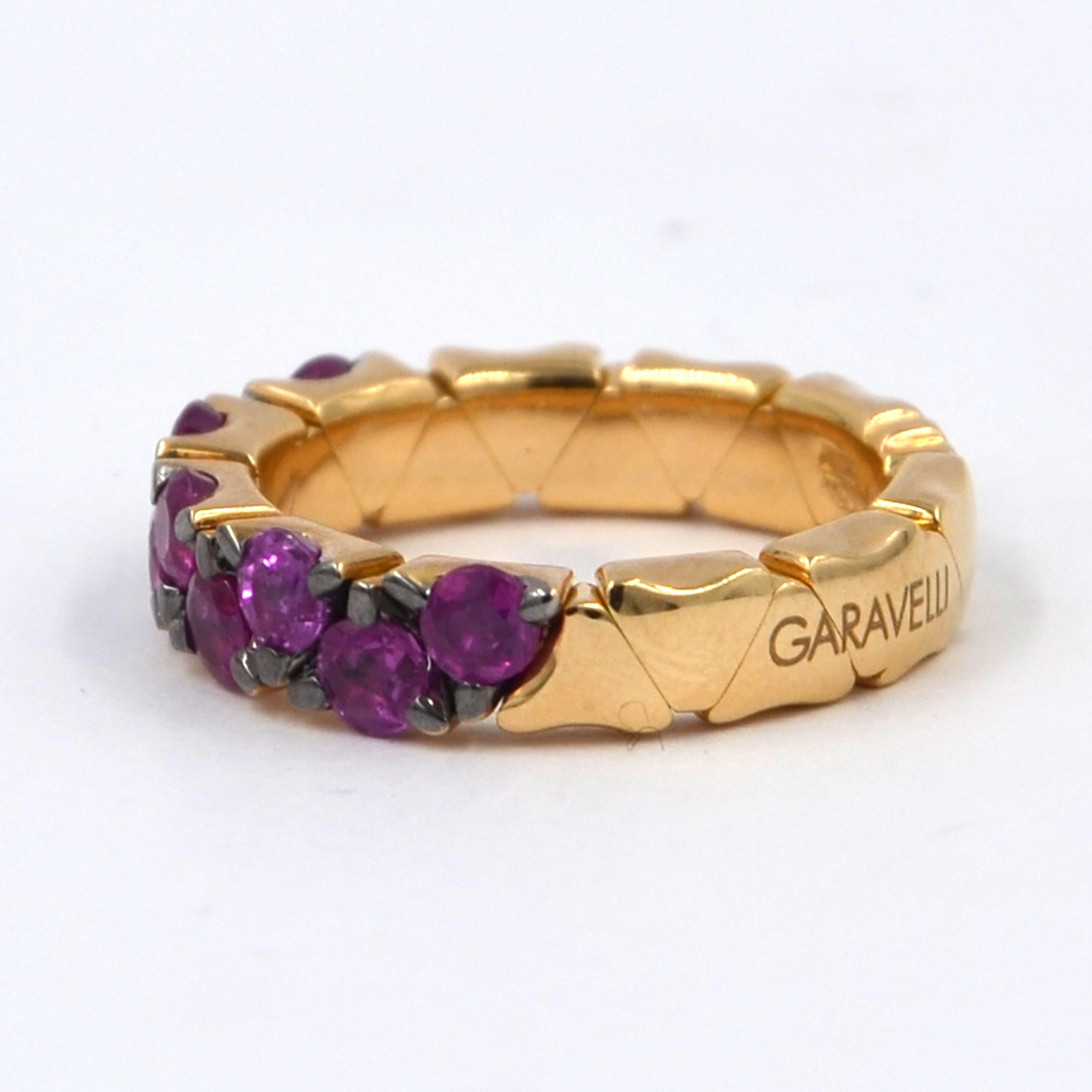 Garavelli 18 Karat Rose Gold Rubies Coil Ring In New Condition In Valenza, IT