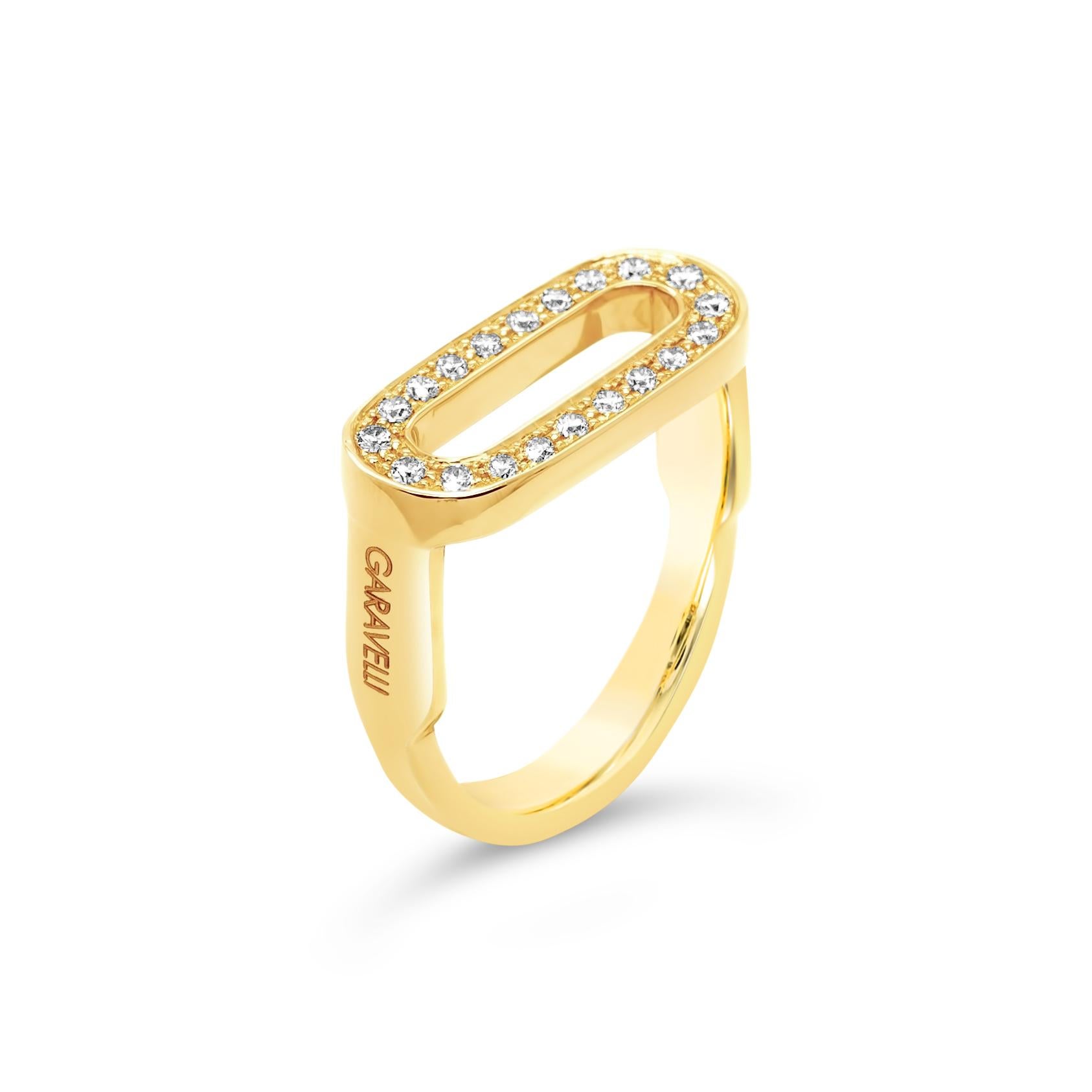 For Sale:  Garavelli 18 Karat White Gold Stirrups Collection Ring 3