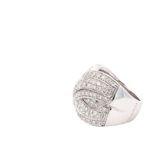 Garavelli 18 Karat White Gold White Diamonds Criss Cross  Ring