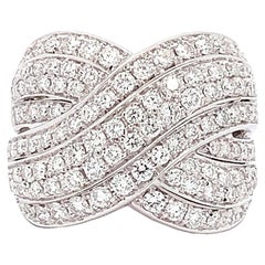 Garavelli, croix croisée en or blanc 18 carats et diamants blancs  Bague