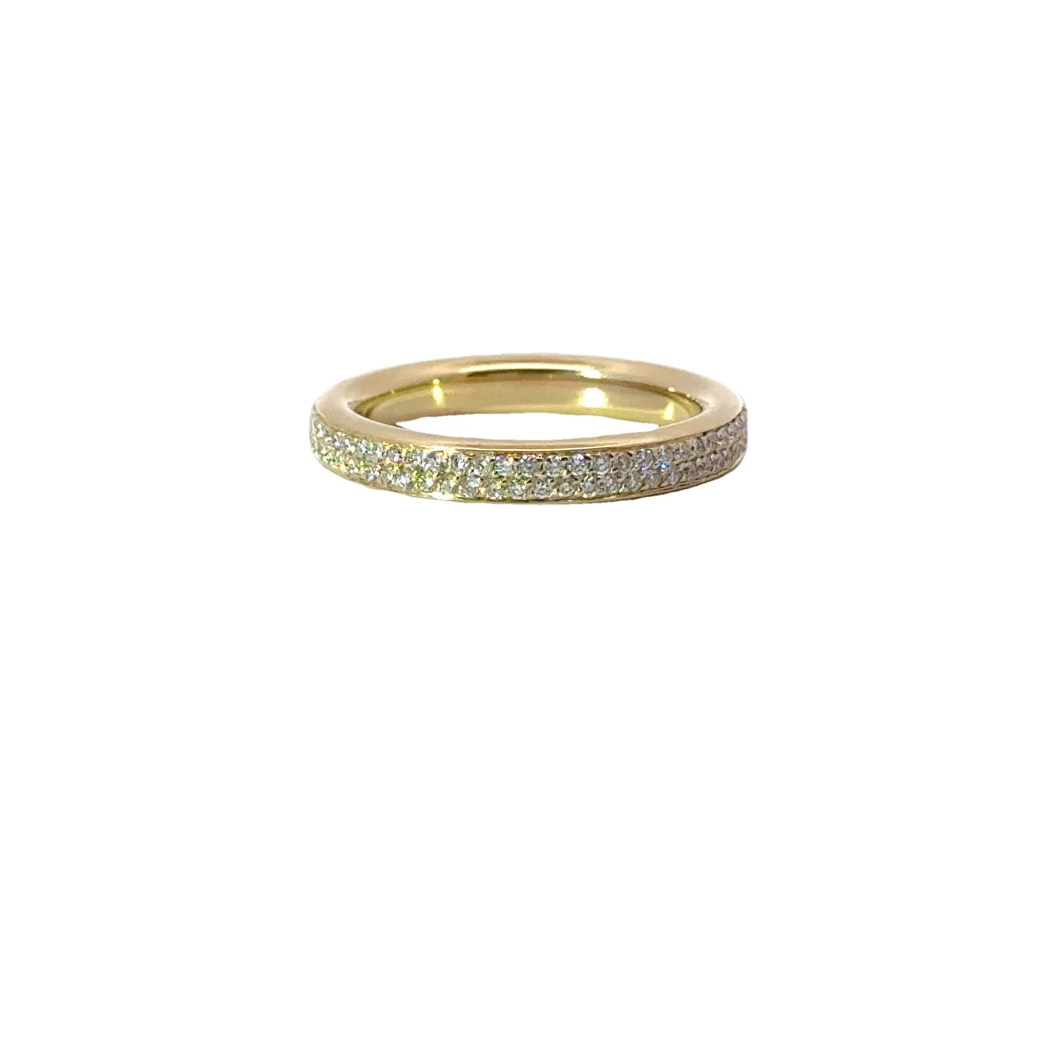 Garavelli 18 Karat White Gold White Diamonds Eternity Band Ring For Sale 4