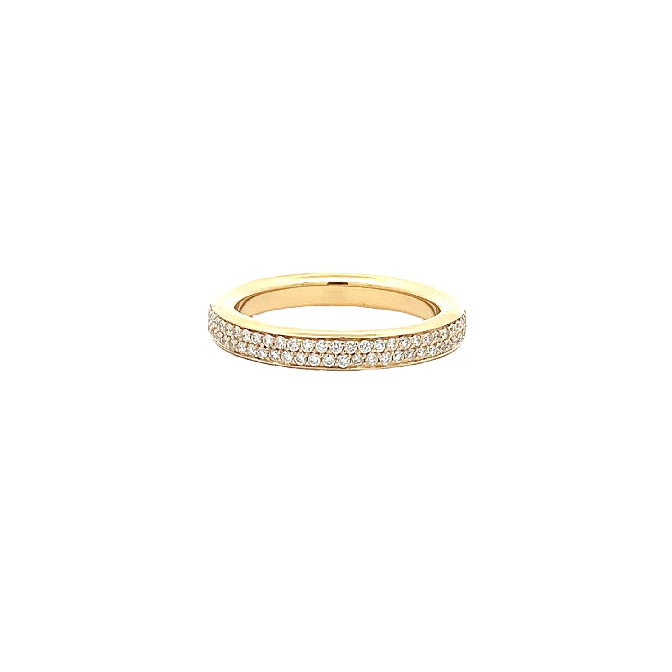 Round Cut Garavelli 18 Karat White Gold White Diamonds Eternity Band Ring For Sale